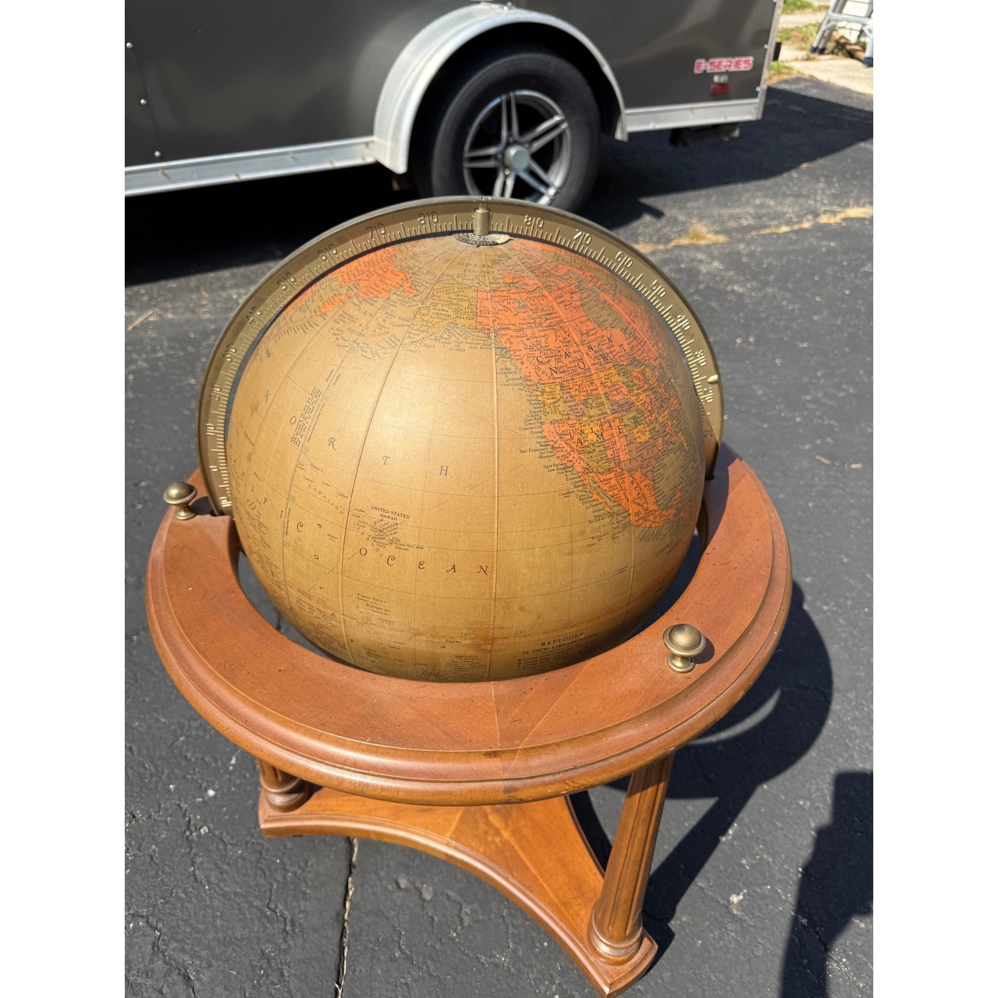 Vintage or Mid-Century 16" Library Globe on Stand Replogle