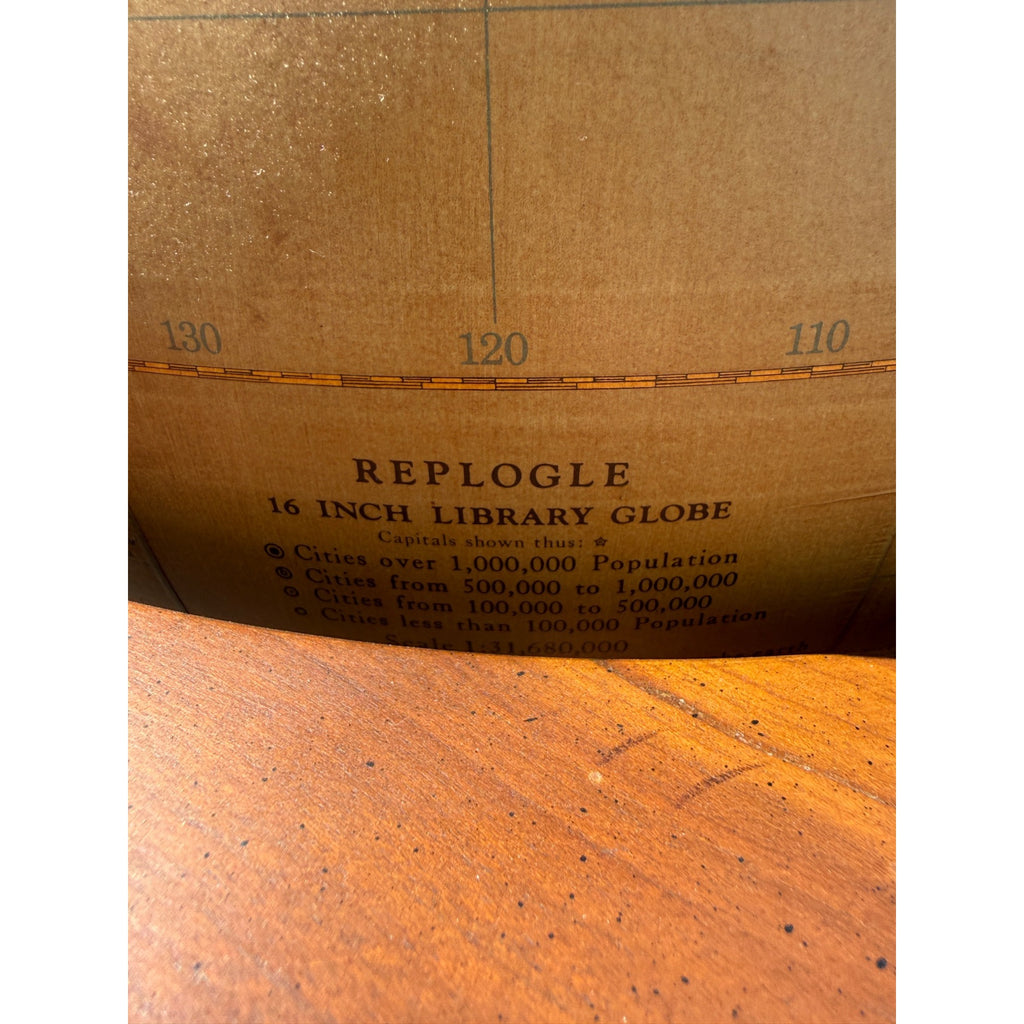 Vintage or Mid-Century 16" Library Globe on Stand Replogle