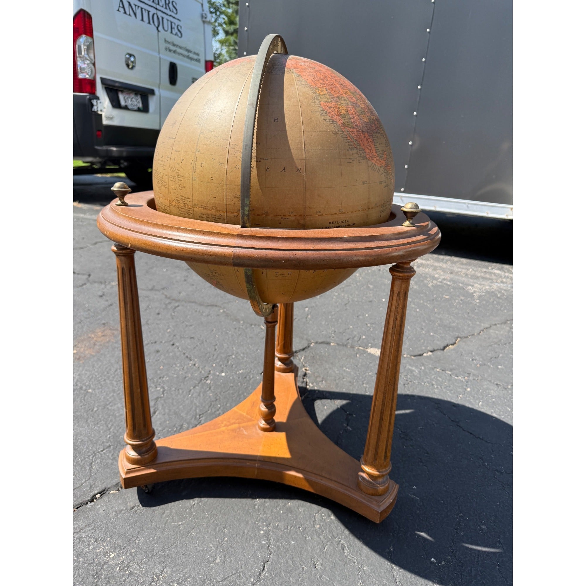 Vintage or Mid-Century 16" Library Globe on Stand Replogle