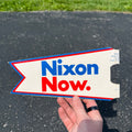 1972 Richard Nixon Now Double Sided Auto Antenna Pennant bumper sticker