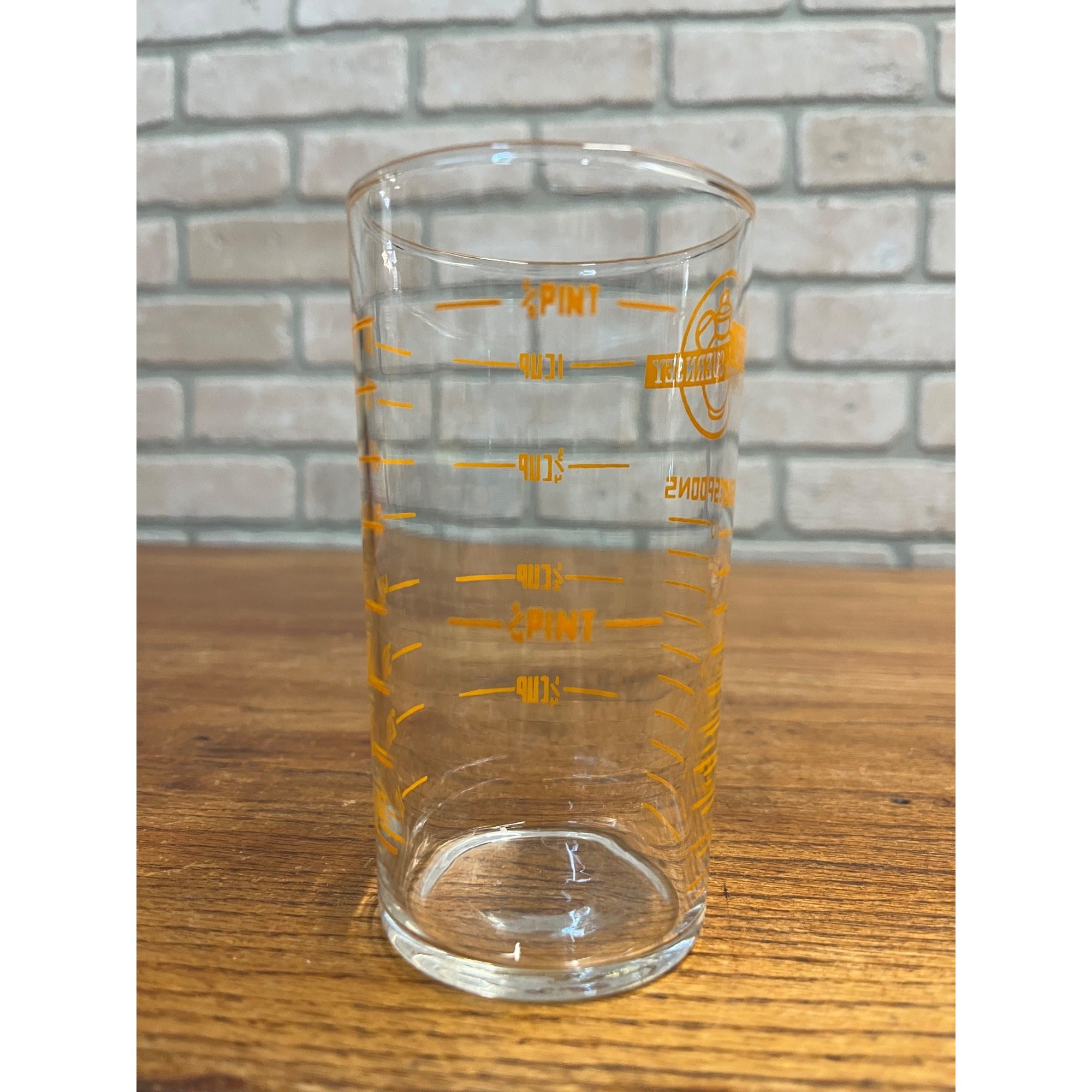 RARE Vintage Golden Guernsey Milk Dairy Farm Measuring Glass Advertising