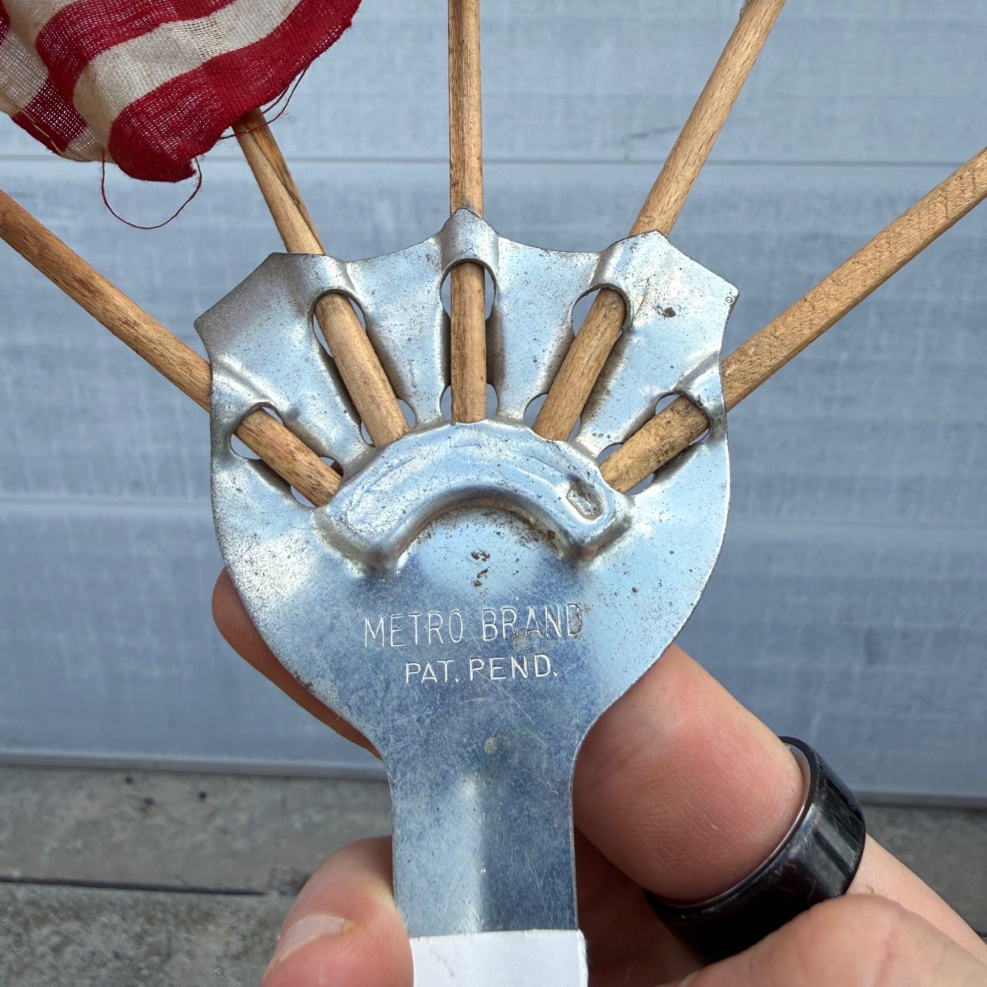 Vintage Metro Brand Bicycle or Automobile Patriotic Flag Holder 5 American Flags