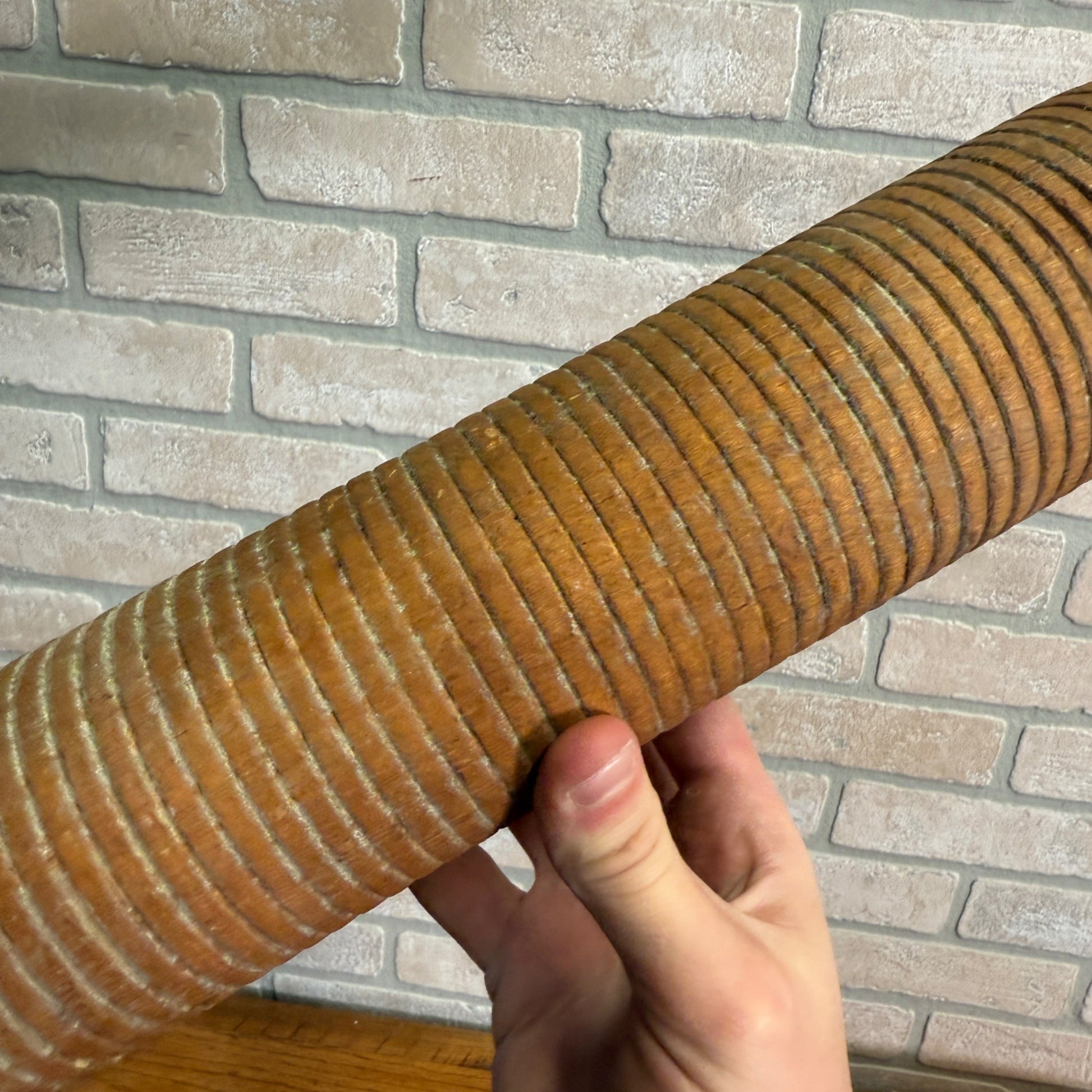 Antique Primitive Ribbed Noodle Rolling Pin Kitchen Utensil Tool Farmhouse Decor