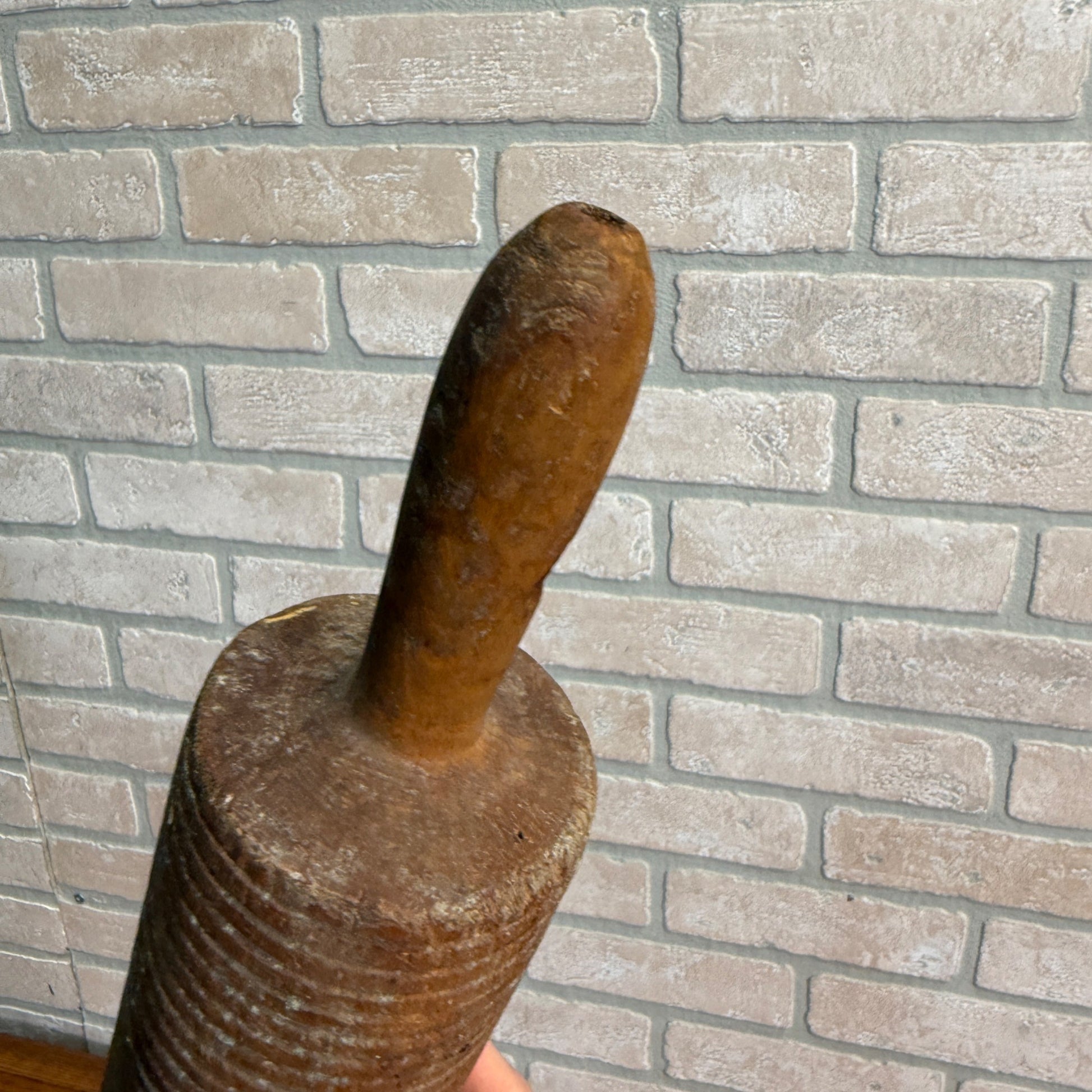 Antique Primitive Ribbed Noodle Rolling Pin Kitchen Utensil Tool Farmhouse Decor
