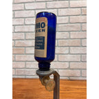 Vintage Cobalt Blue Bromo Seltzer Dispenser Drug Store Countertop Display