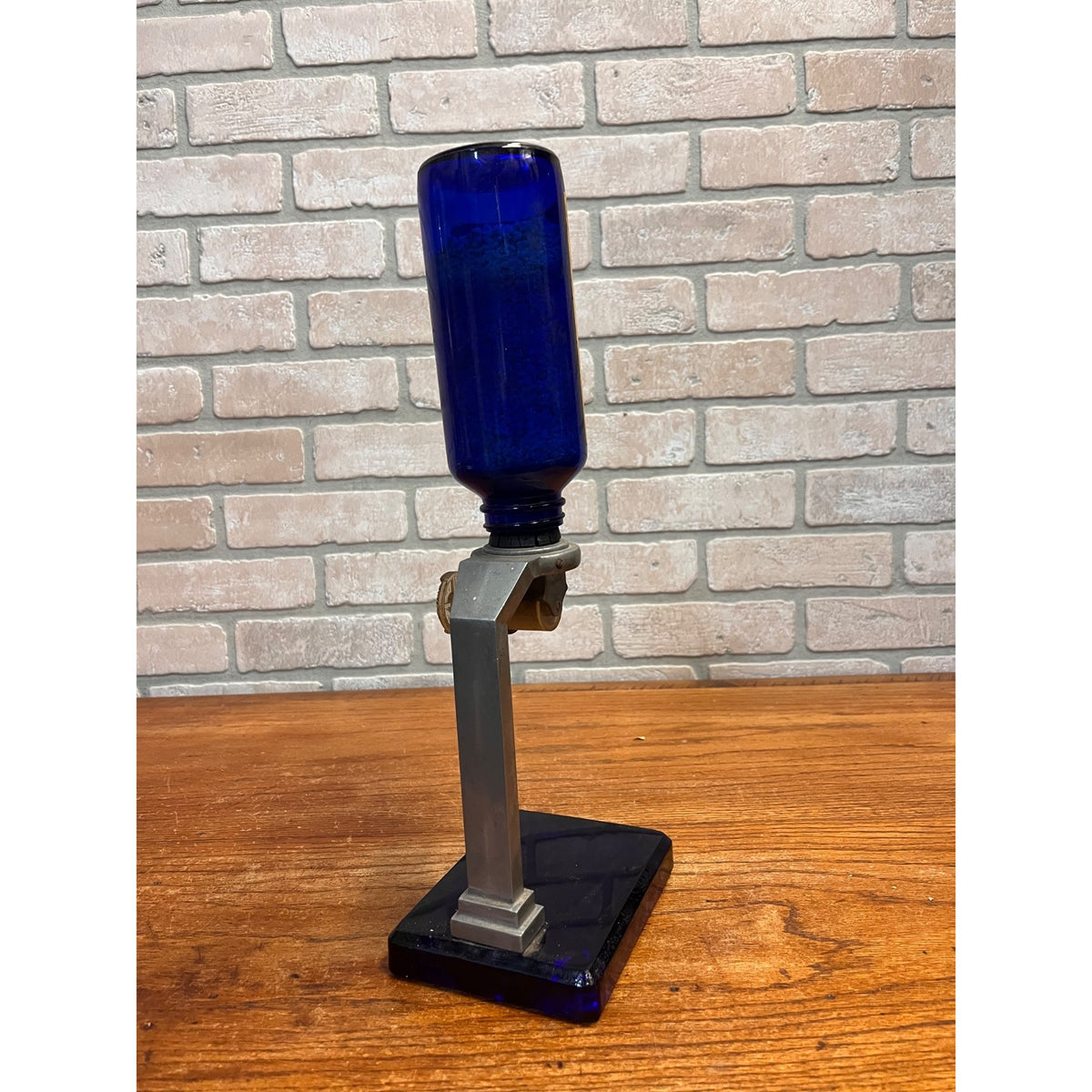 Vintage Cobalt Blue Bromo Seltzer Dispenser Drug Store Countertop Display
