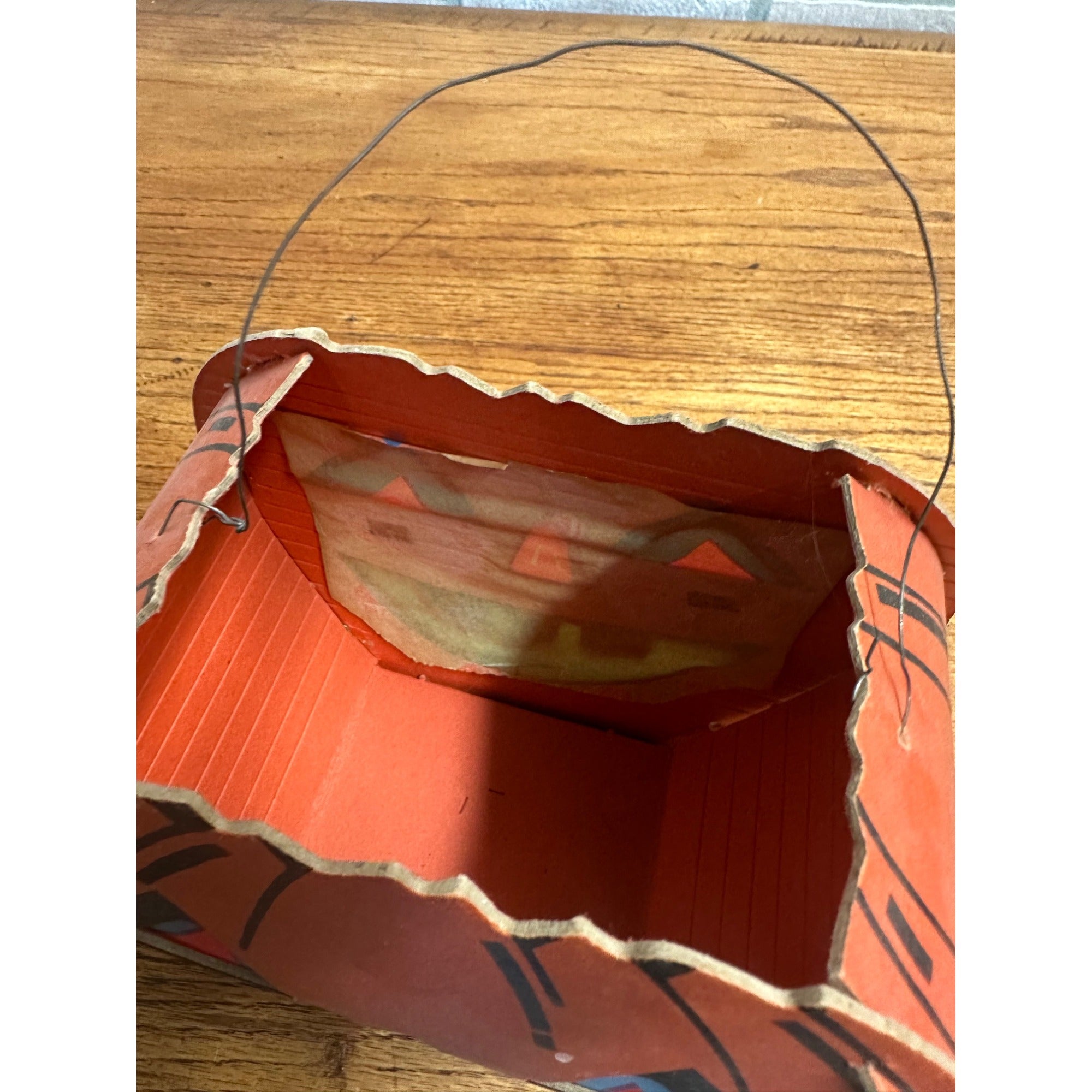 Vintage 1940s Halloween Jack O Lantern Cardboard JOL 7" w/ Insert Antique Old