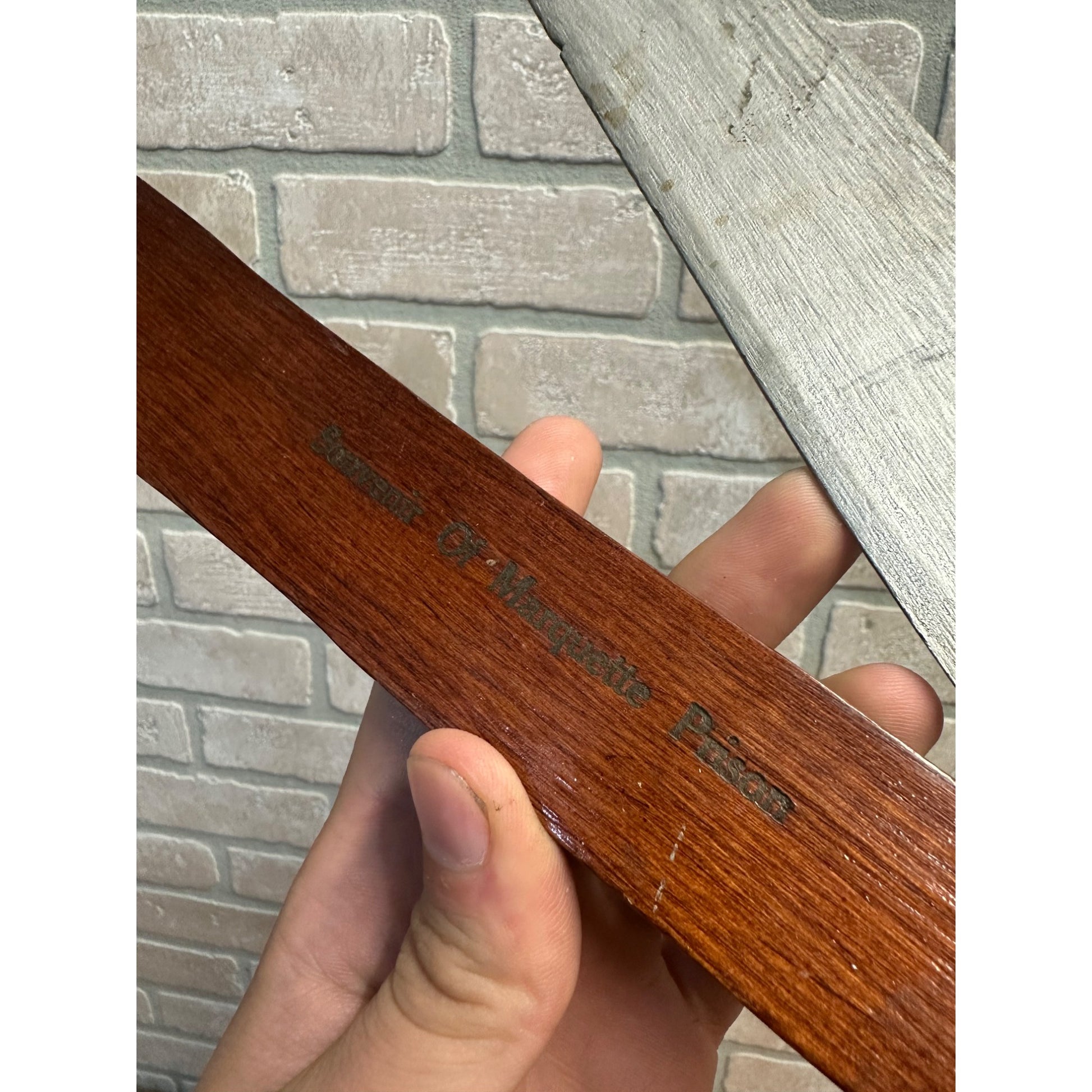 Vintage Marquette Michigan Prison Art Wooden Oversized 15" Straight Razor Prisoner MI