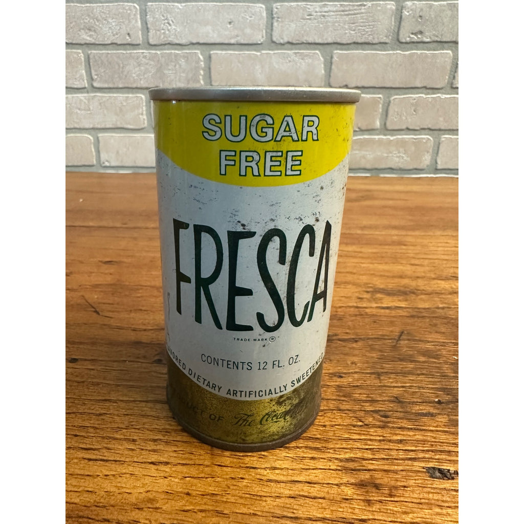 Vintage Fresca Sugar Free Aluminum Pull Tab Soda Can, Yellow Finish
