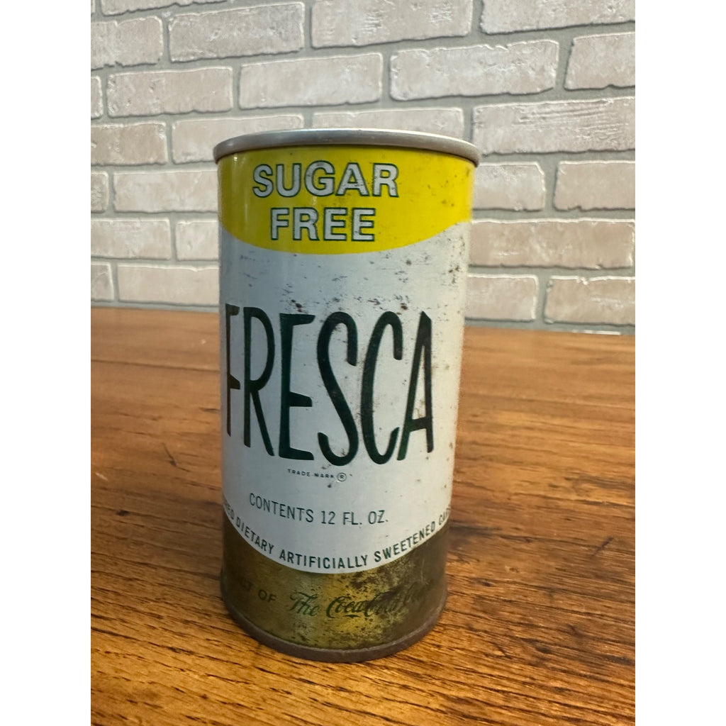 Vintage Fresca Sugar Free Aluminum Pull Tab Soda Can, Yellow Finish