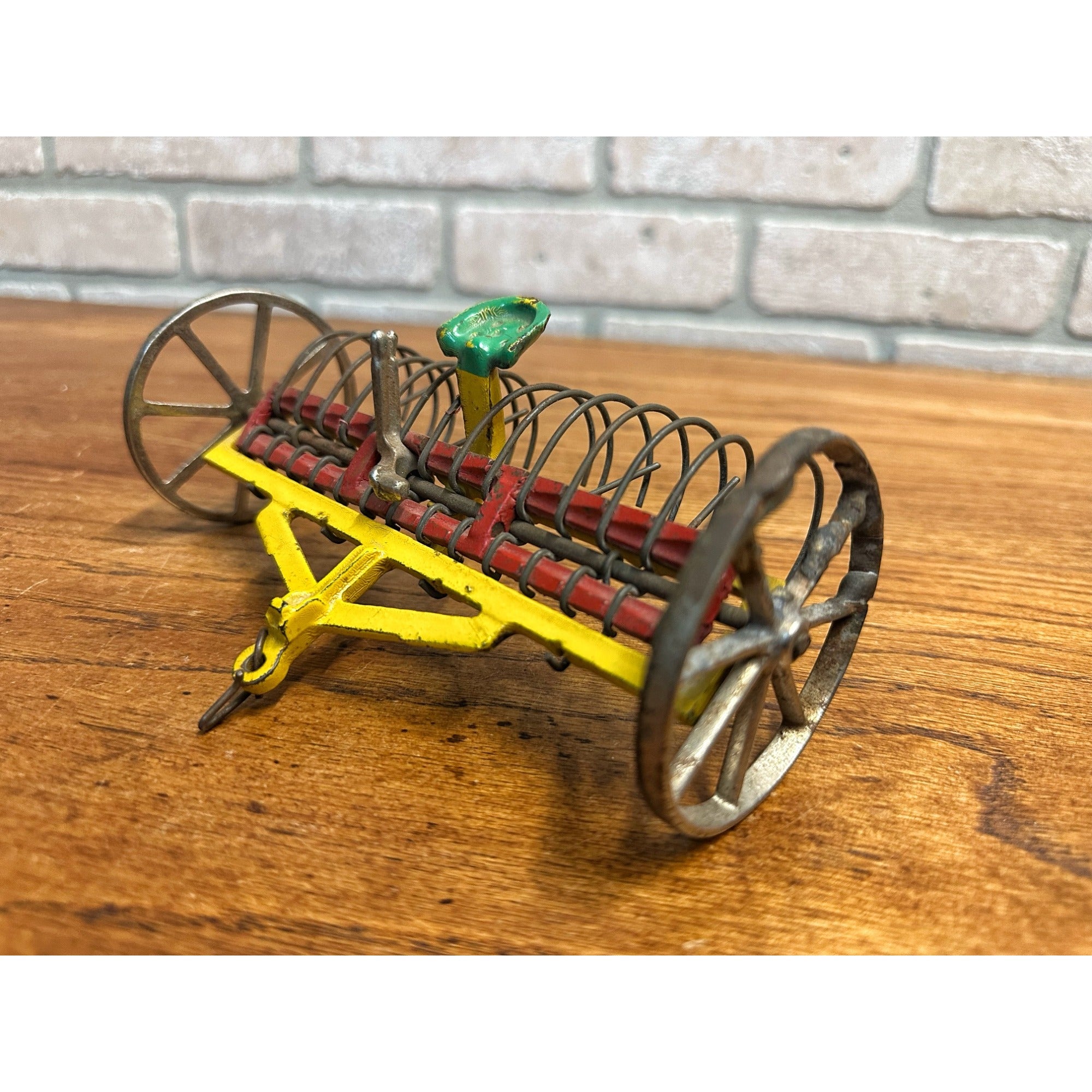 Antique Arcade Cast Iron Dump Hay Rake #703 Farm Implement Original Paint