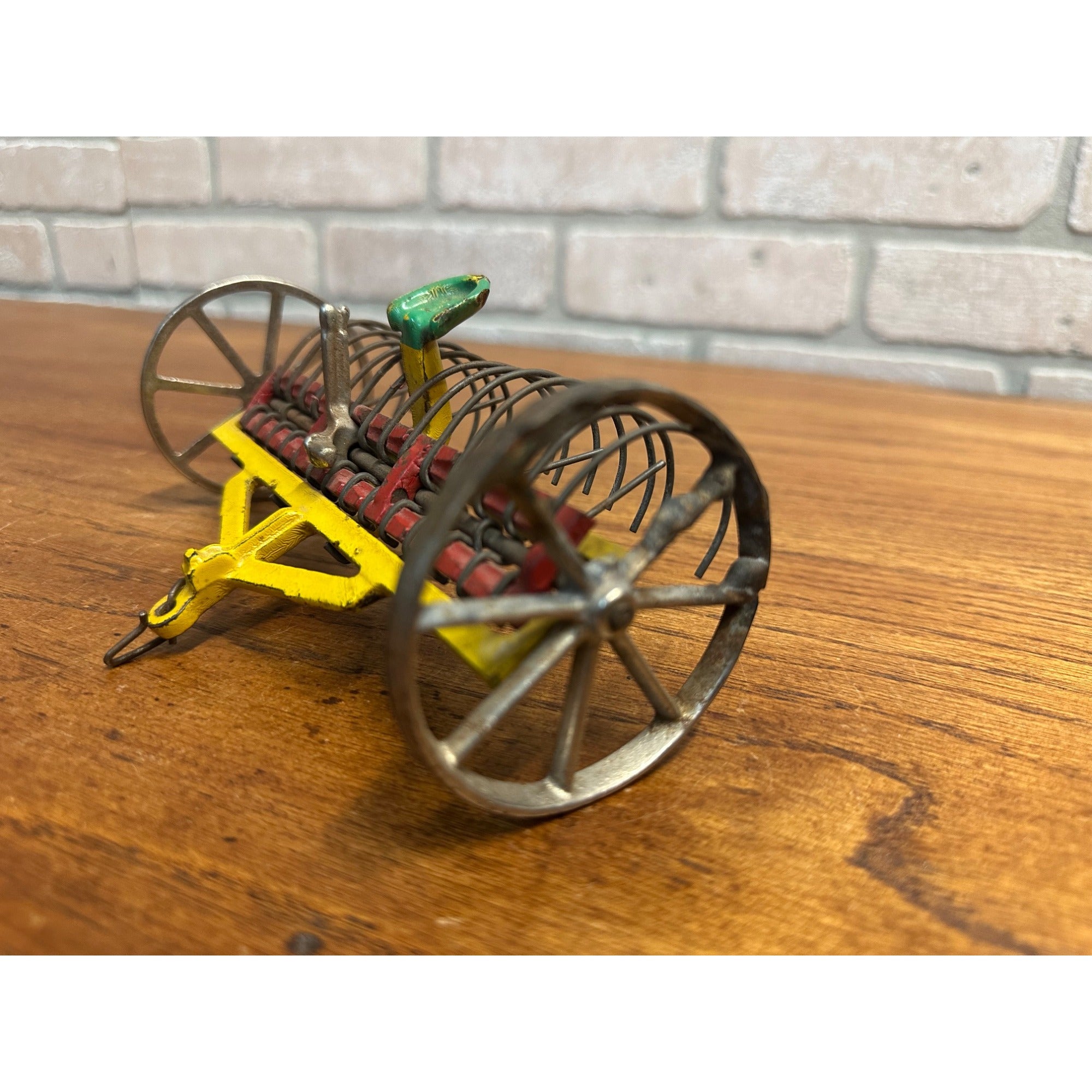 Antique Arcade Cast Iron Dump Hay Rake #703 Farm Implement Original Paint