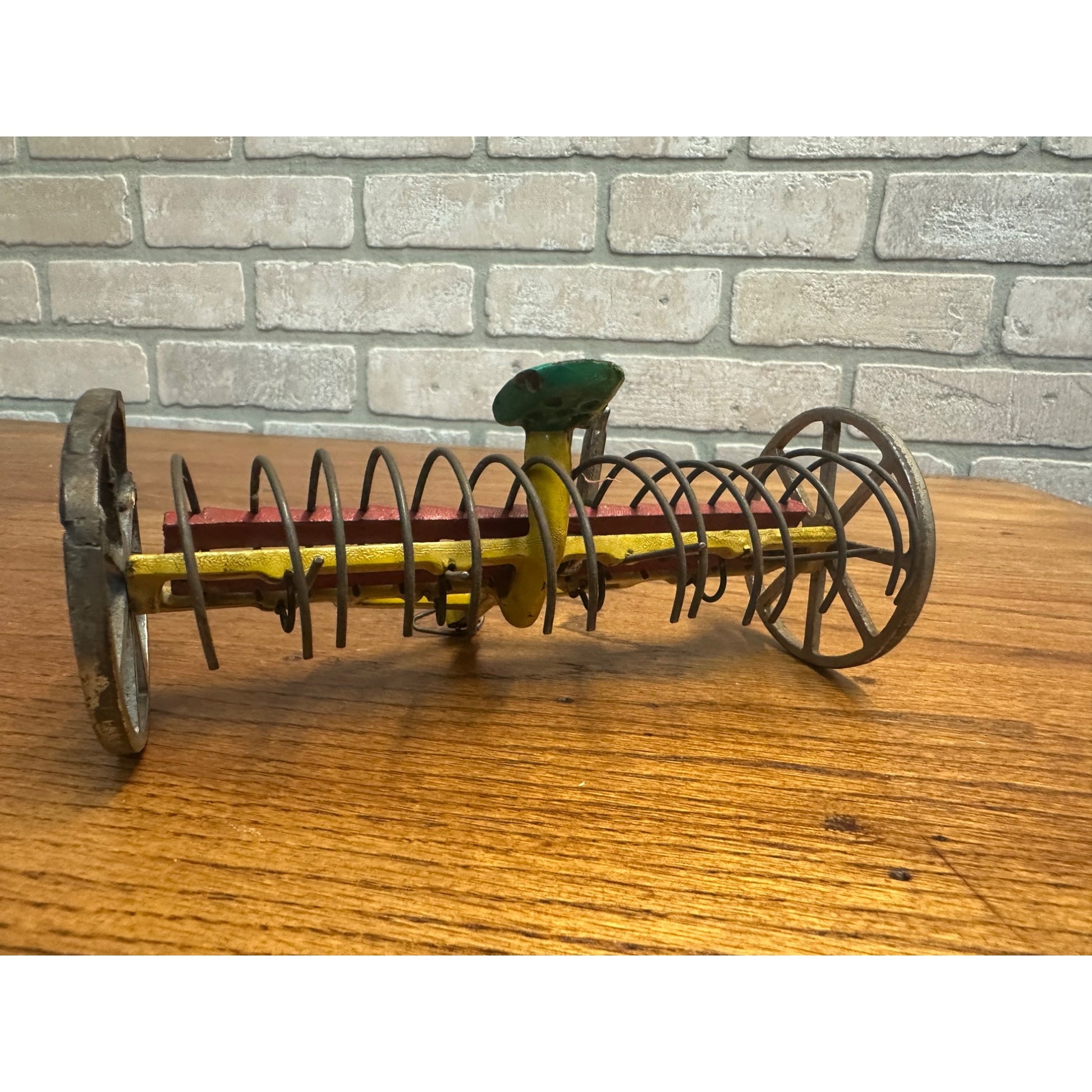 Antique Arcade Cast Iron Dump Hay Rake #703 Farm Implement Original Paint