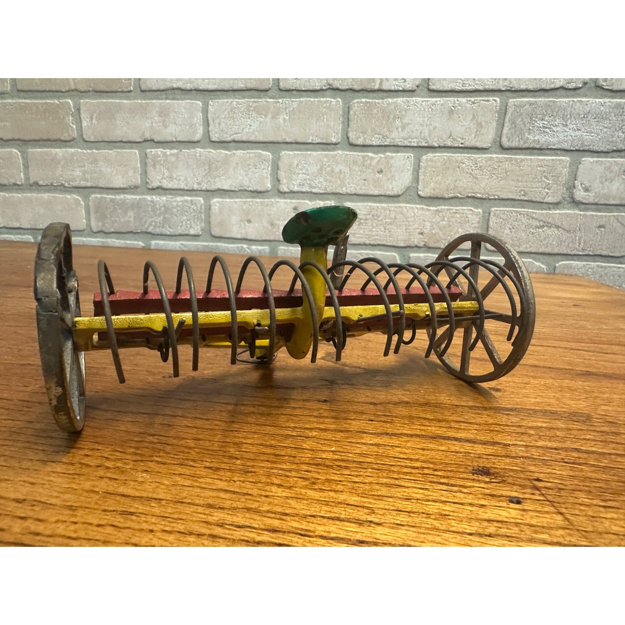 Antique Arcade Cast Iron Dump Hay Rake #703 Farm Implement Original Paint