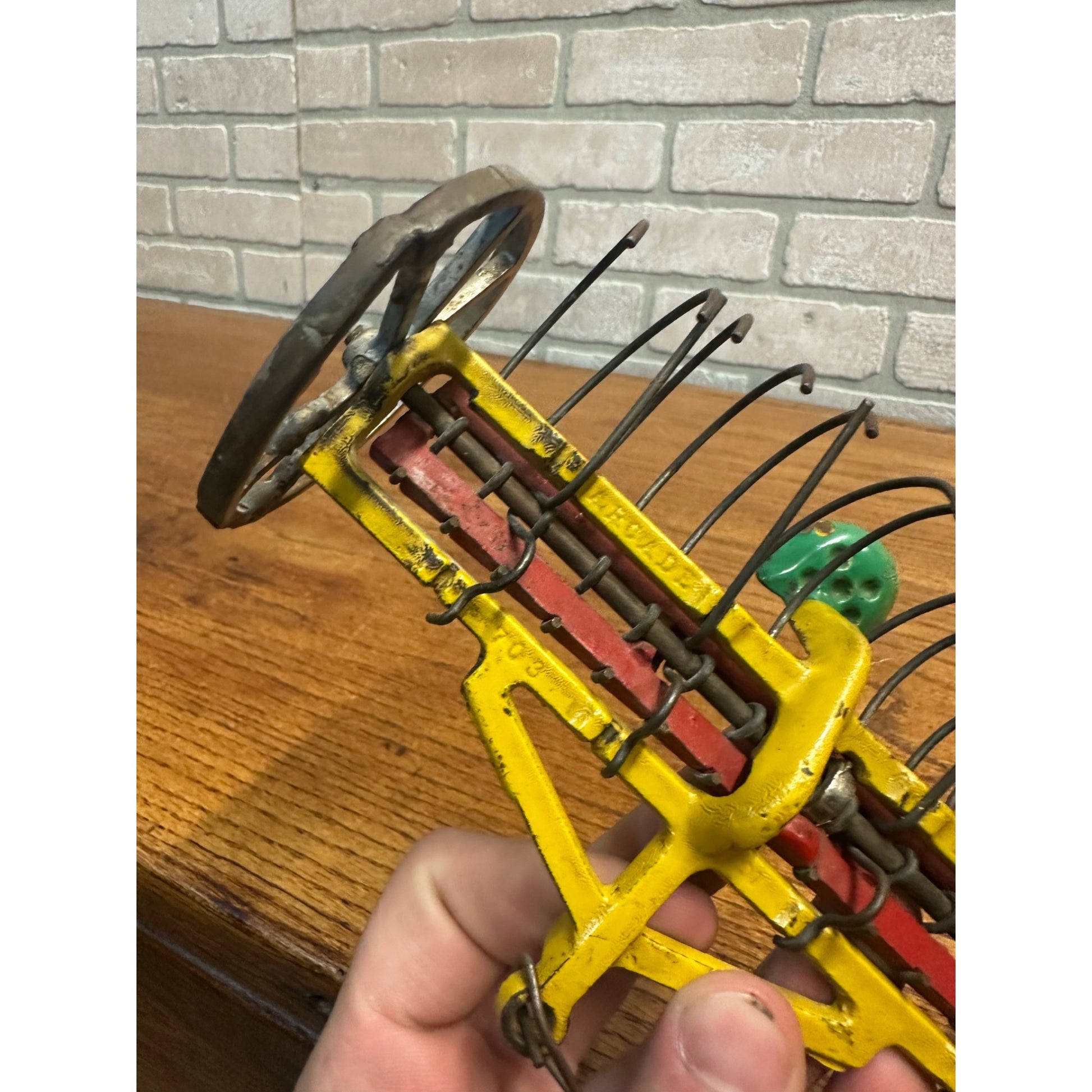 Antique Arcade Cast Iron Dump Hay Rake #703 Farm Implement Original Paint