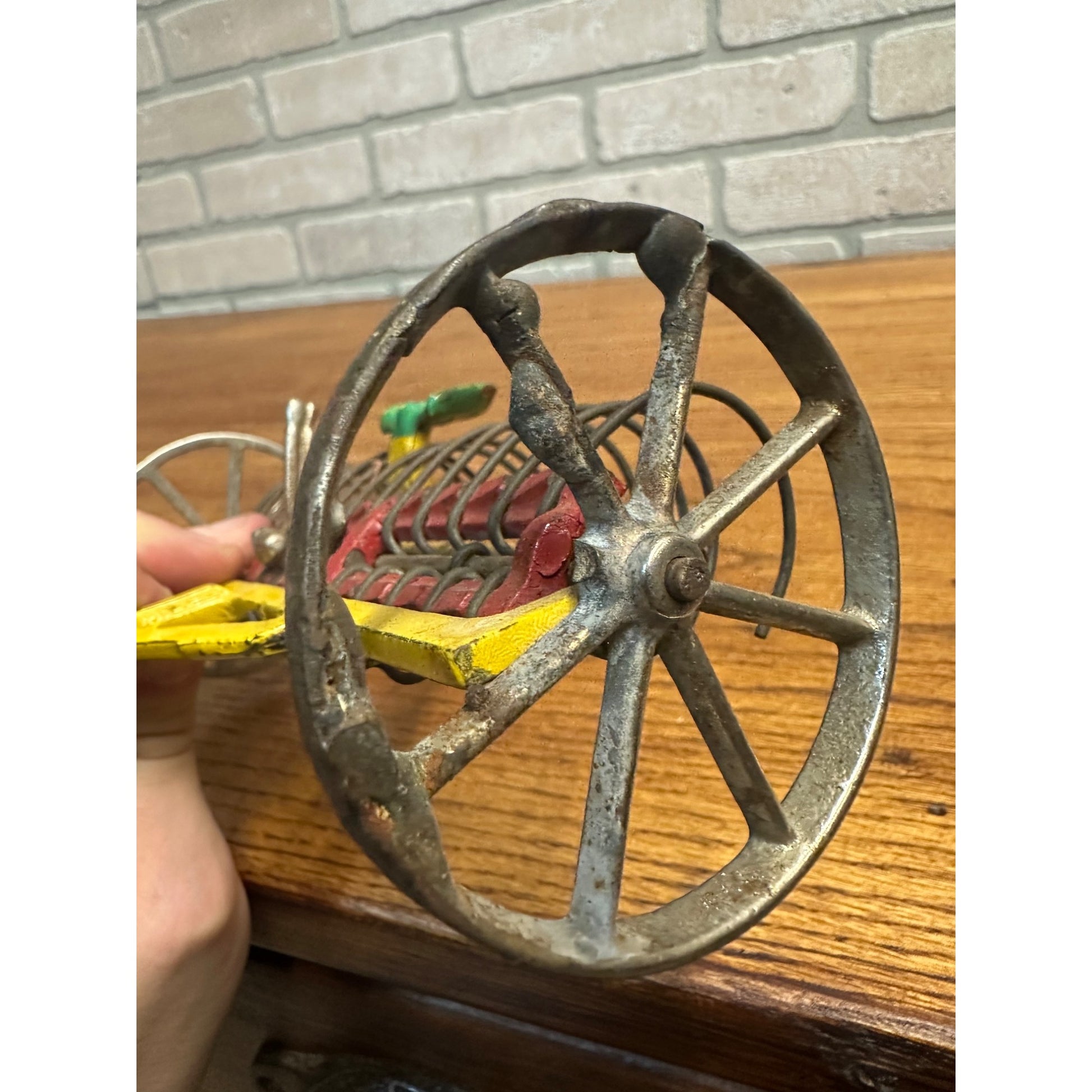 Antique Arcade Cast Iron Dump Hay Rake #703 Farm Implement Original Paint