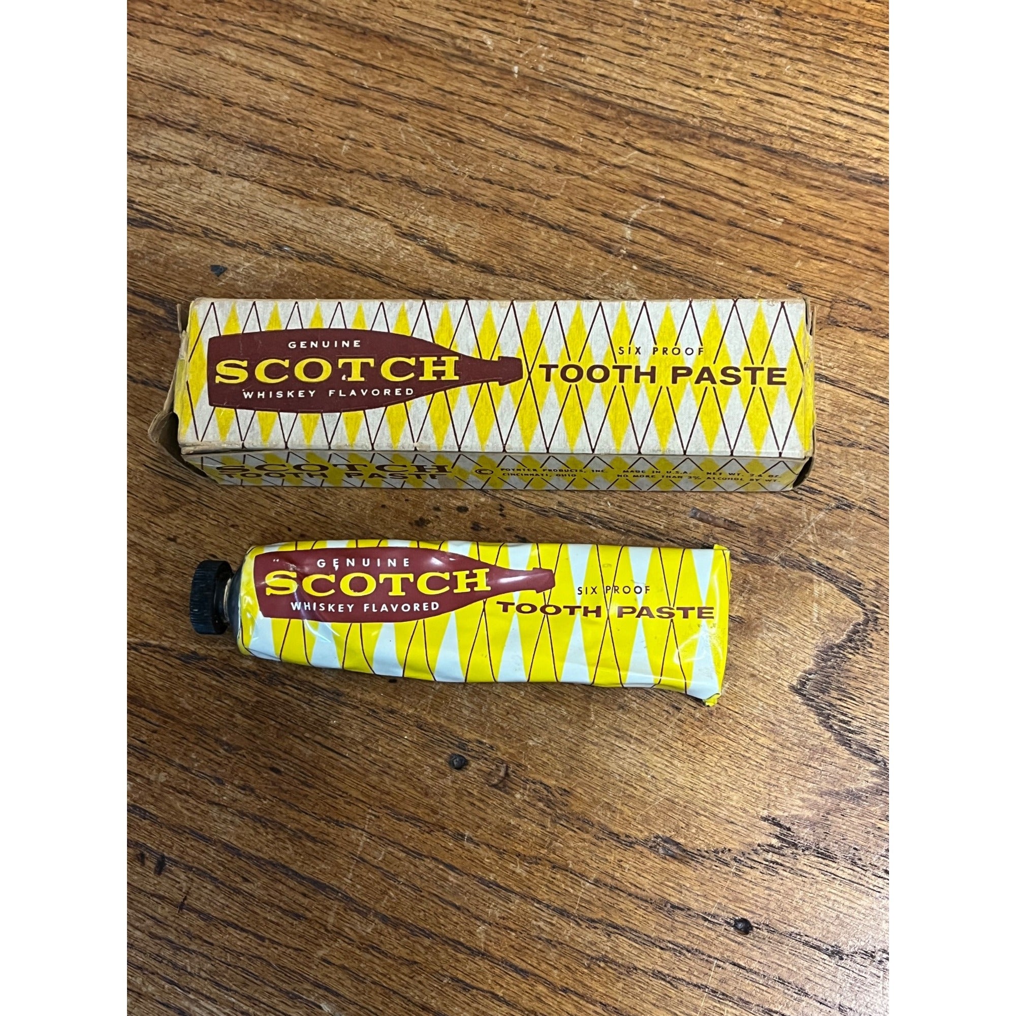 Vintage 1960s Scotch Tooth Paste Novelty Whiskey-Flavored Poynter Products Ohio