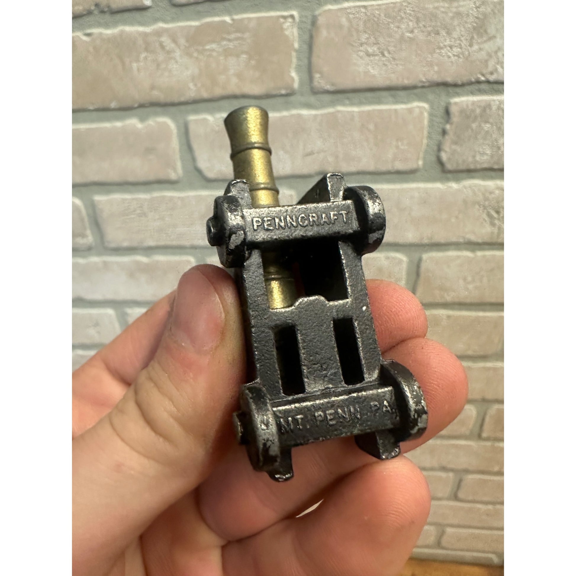 Vintage Lot (2) Civil War Toy Brass & Cast Iron Cannons - Penncraft