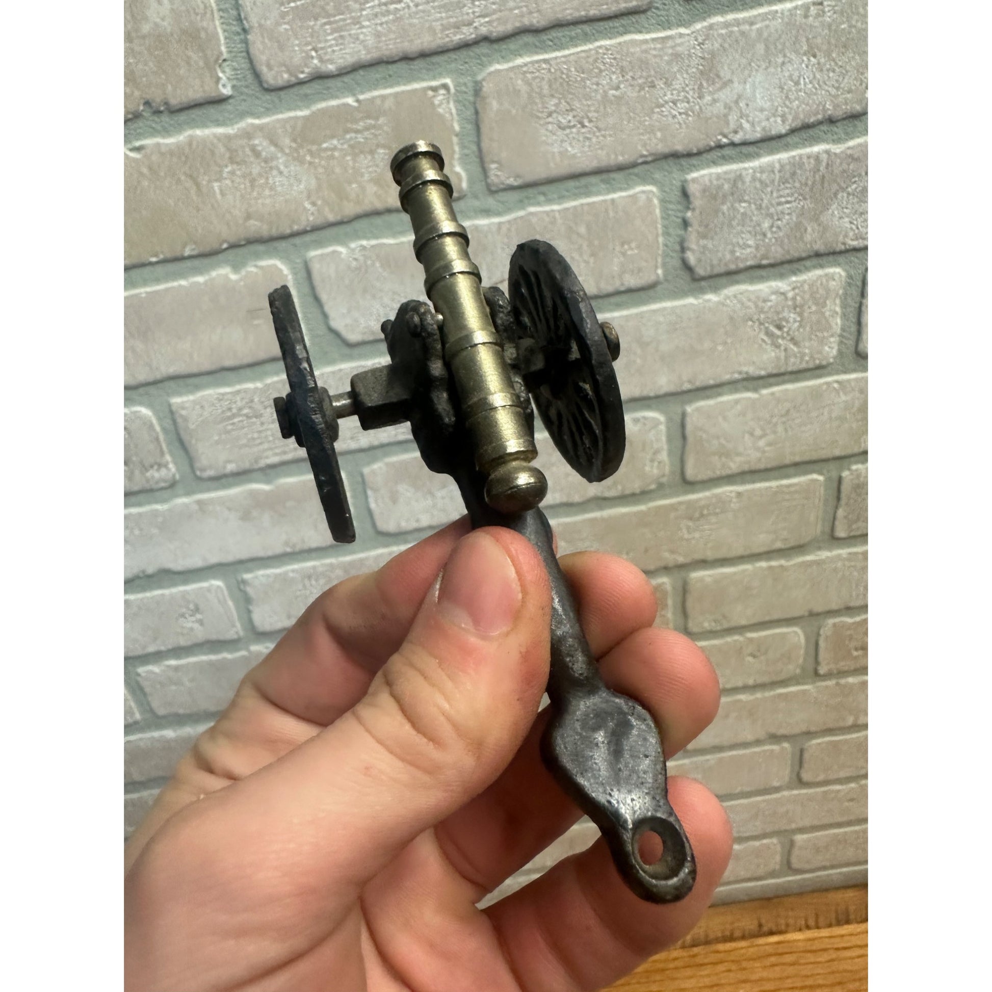 Vintage Lot (2) Civil War Toy Brass & Cast Iron Cannons - Penncraft