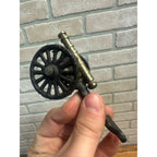 Vintage Lot (2) Civil War Toy Brass & Cast Iron Cannons - Penncraft