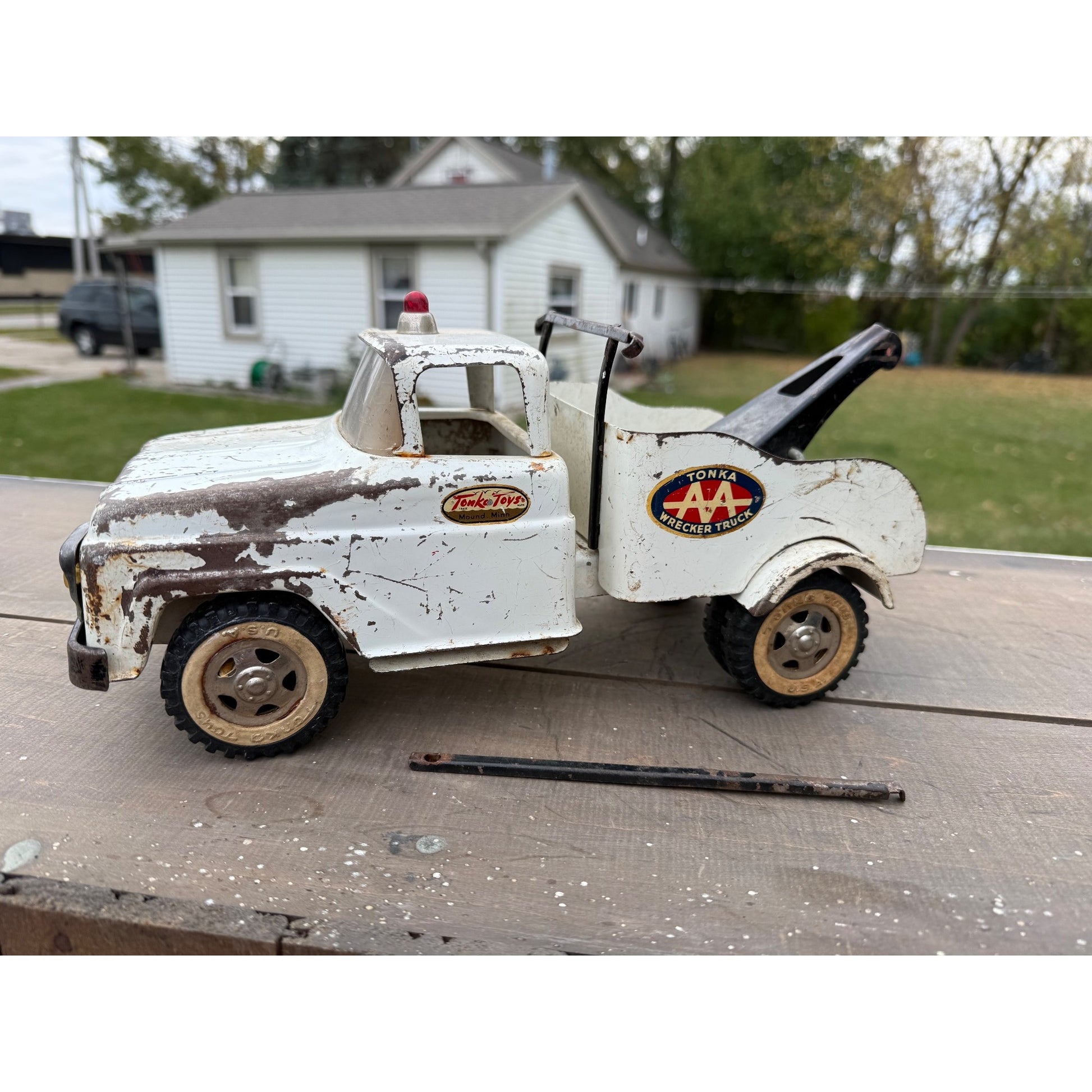 Vintage Tonka AA Wrecker Tow Truck Pressed Steel Toy