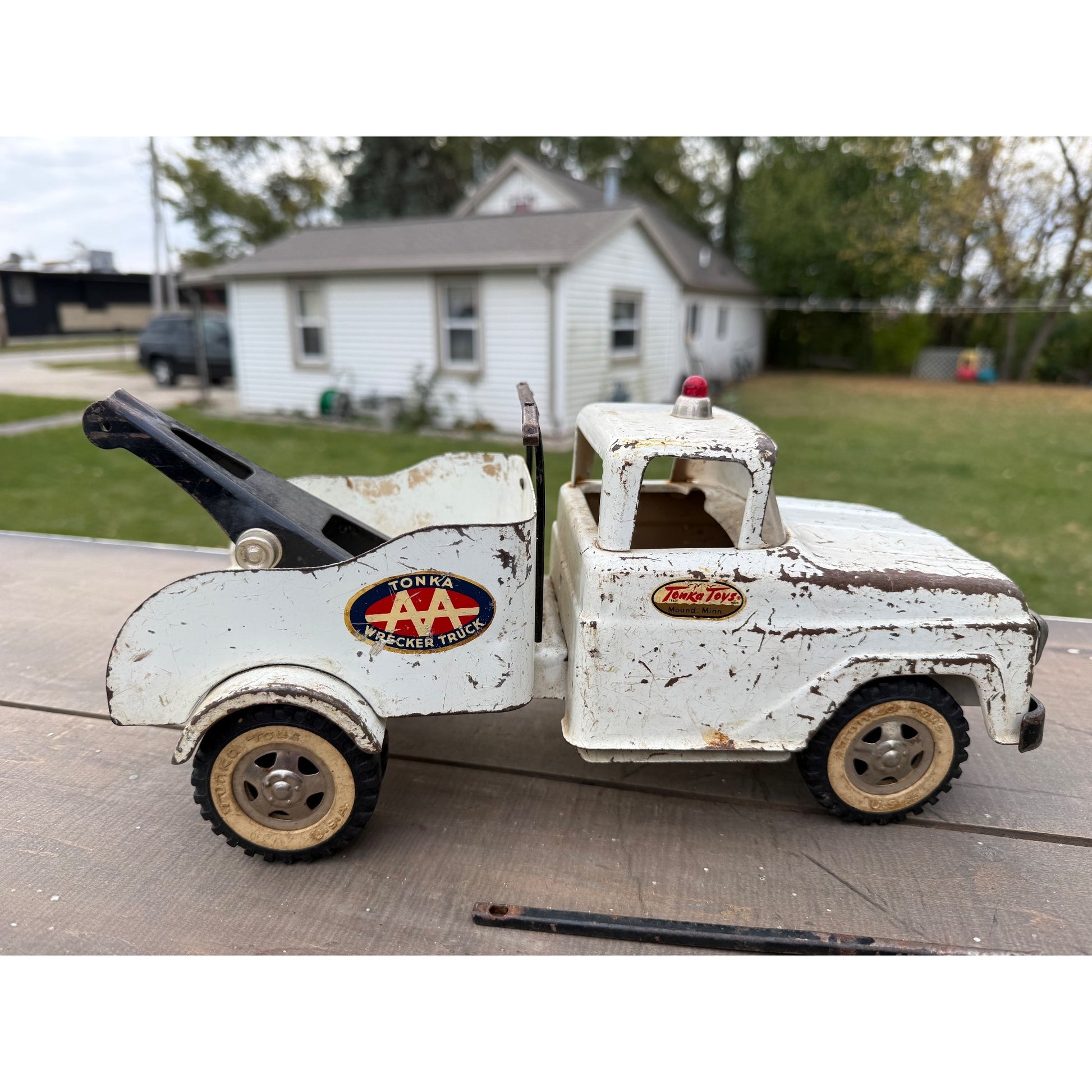 Vintage Tonka AA Wrecker Tow Truck Pressed Steel Toy