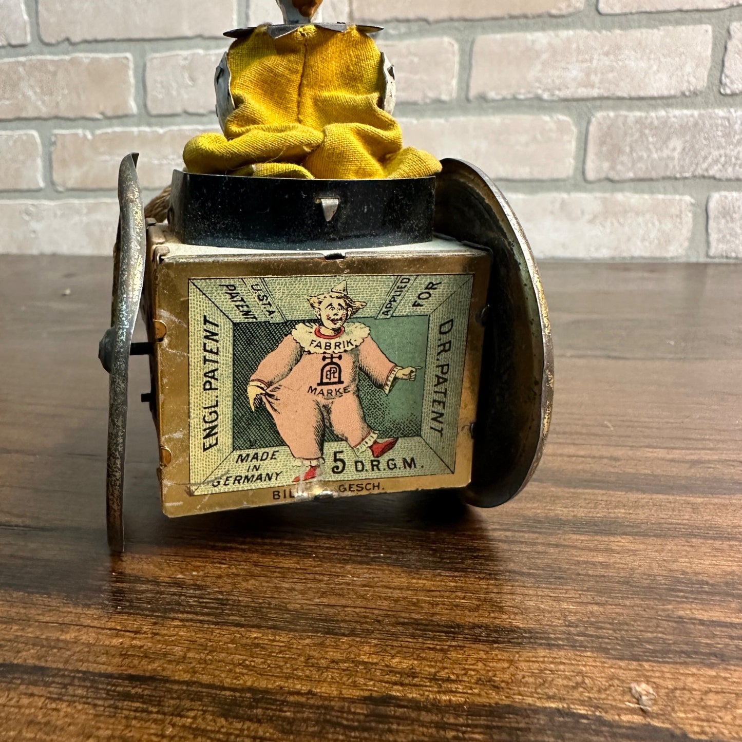 Vintage Lehmann Stubborn Donkey & Cart Circus Clown Windup Tin Litho Toy