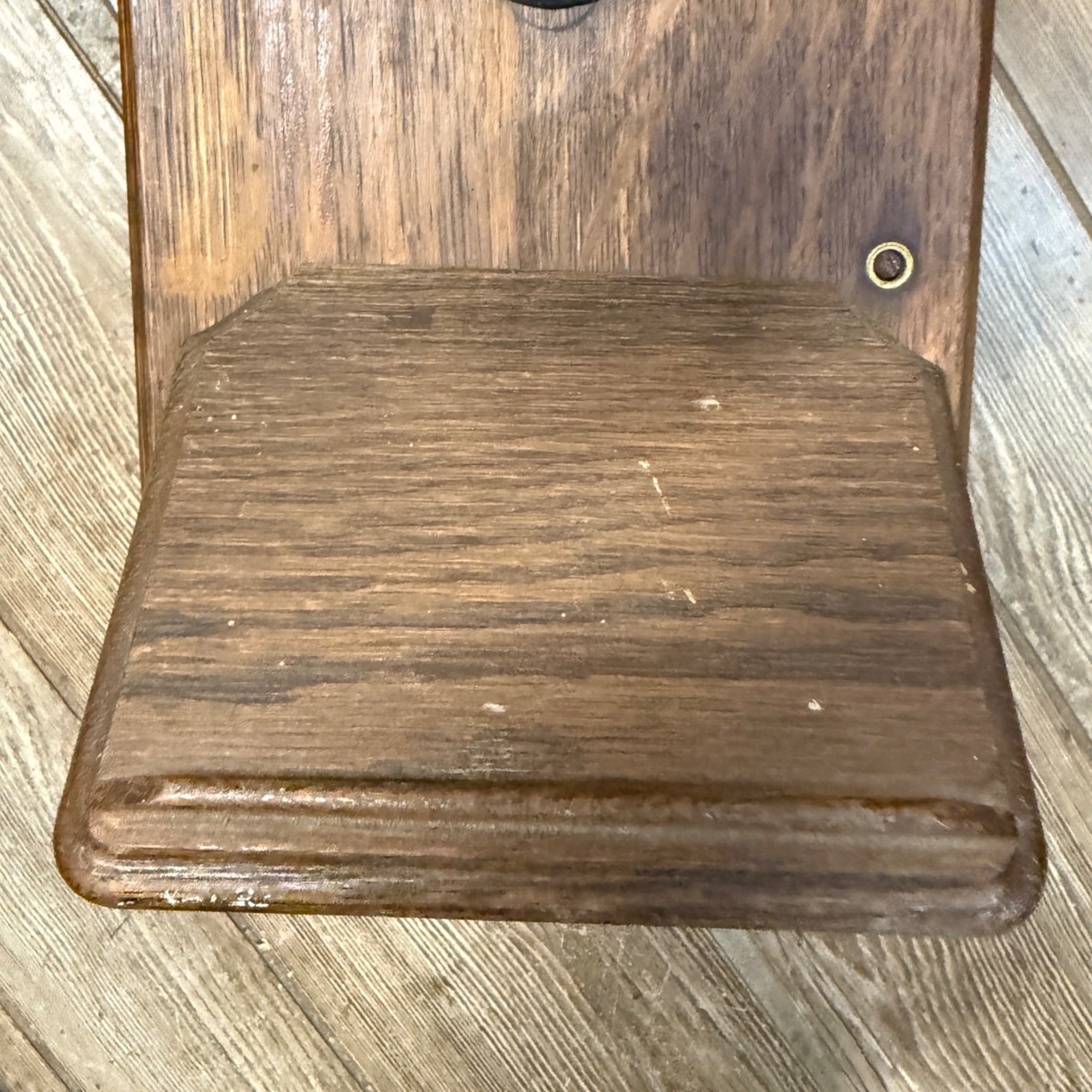 Antique Oak Wall Mount Telephone Leich Electric Co. ? #105-O 1600