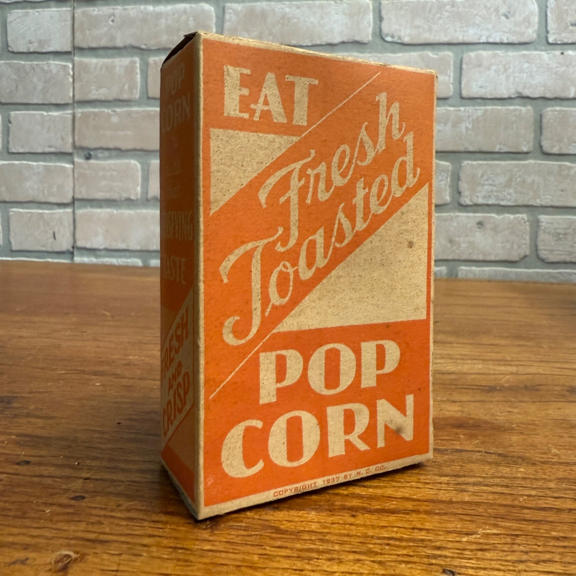 Vintage 1930s Eat Fresh Toasted Pop Corn Box Popcorn Drive In Movie Theater