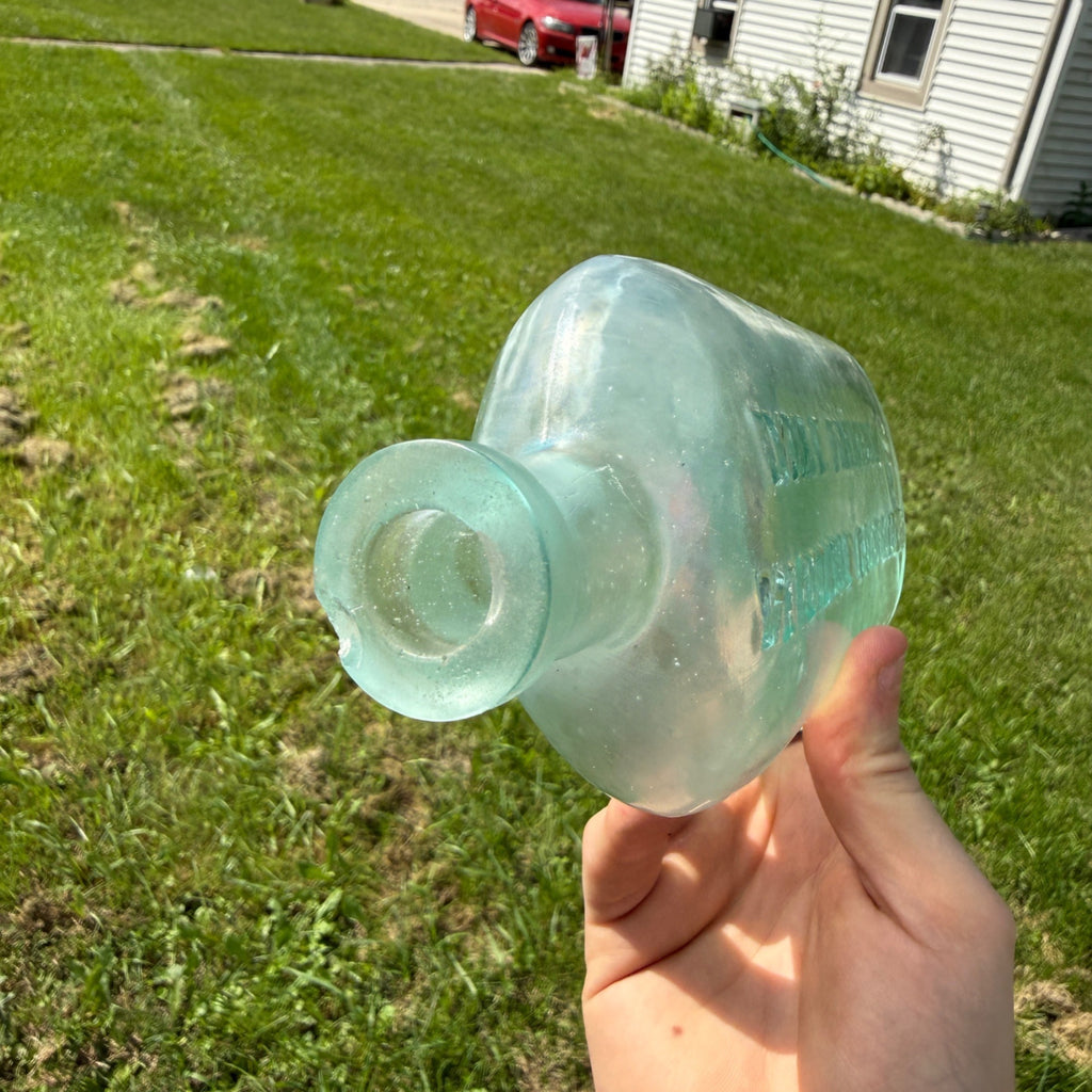 Early Blue Lydia Pinkham's Vegetable Compound Medicine Bottle Crude Blue