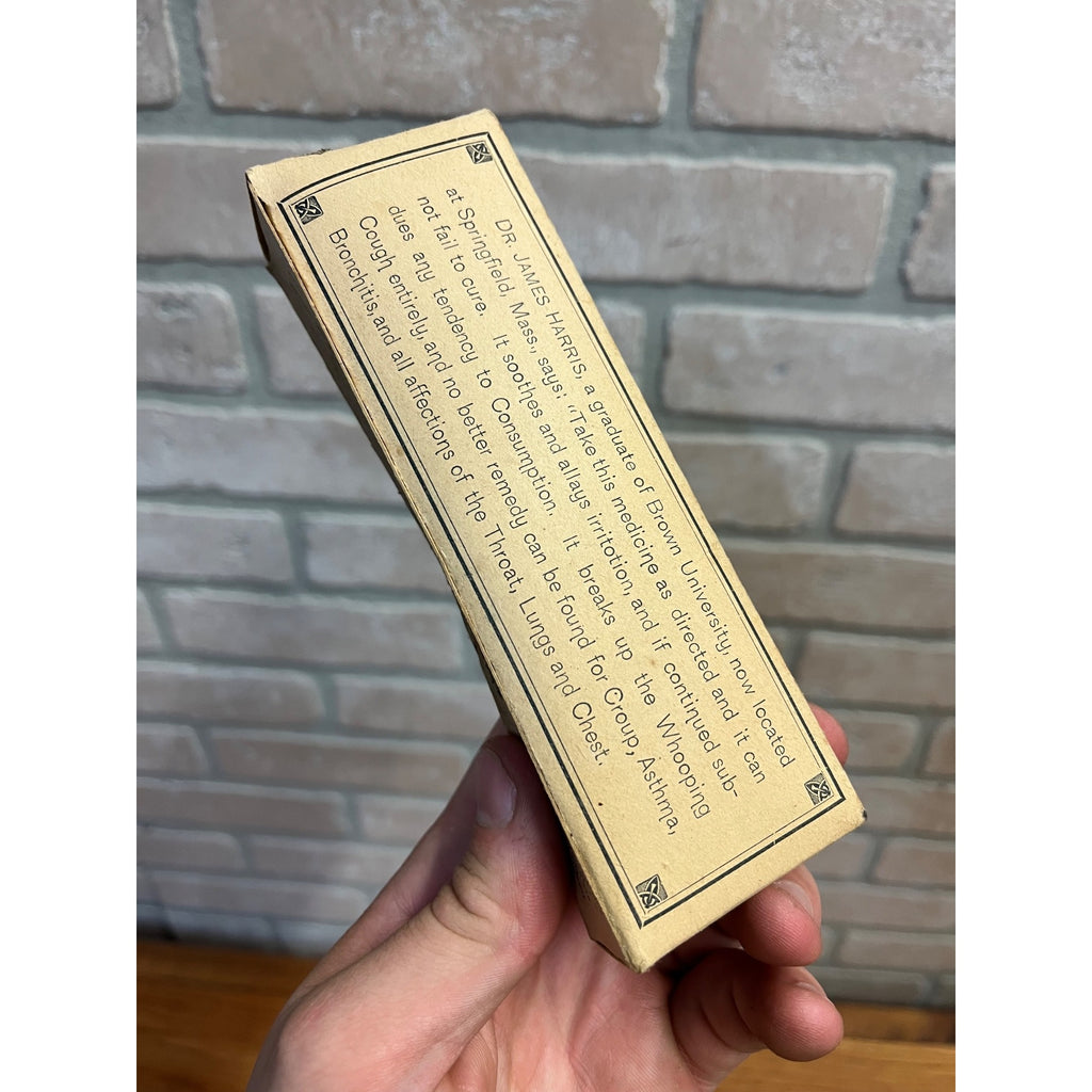 Vintage Andrew's German Cough Killer Empty Cardboard Box Drug Store Circa 1880's Andrews Chemical Co.