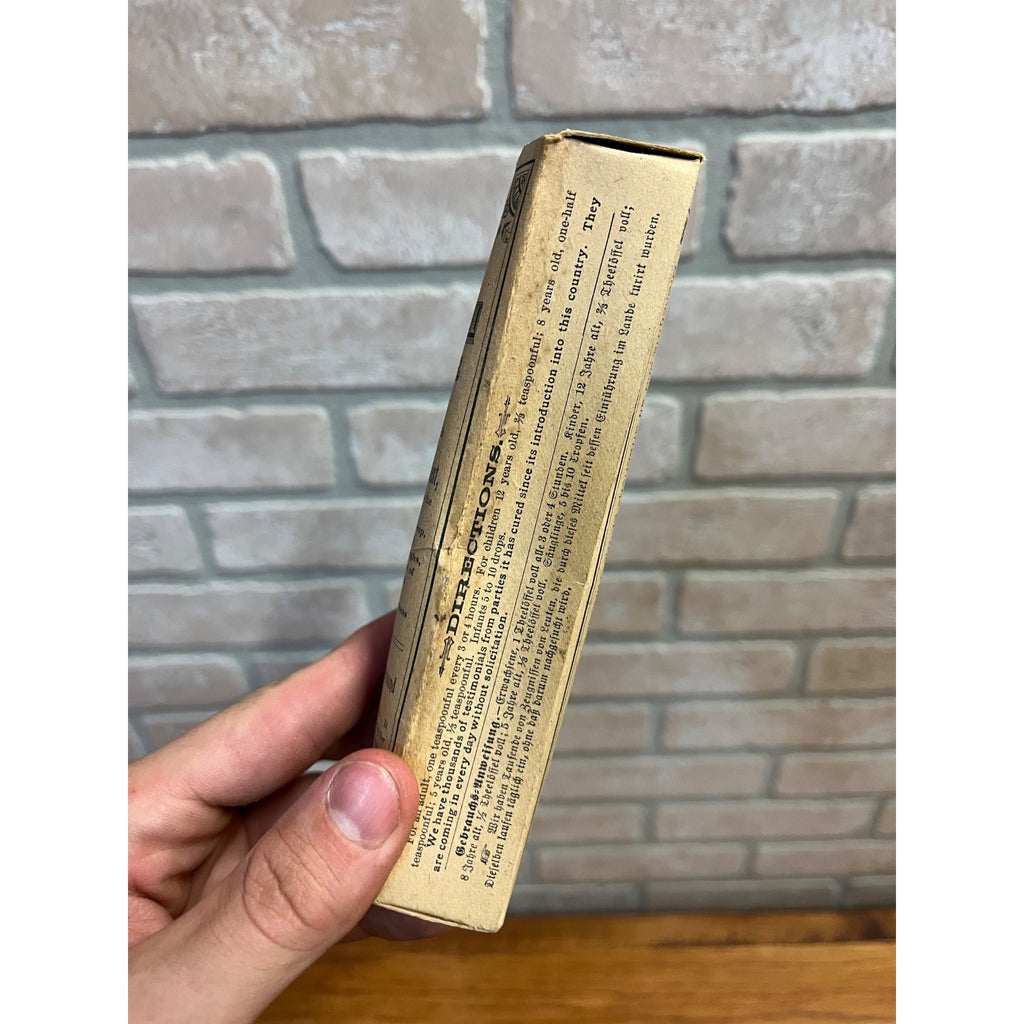 Vintage Andrew's German Cough Killer Empty Cardboard Box Drug Store Circa 1880's Andrews Chemical Co.