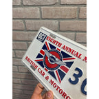 Vintage 8th Memphis British Car Cycle Fest Sports Car Club Metal License Plate