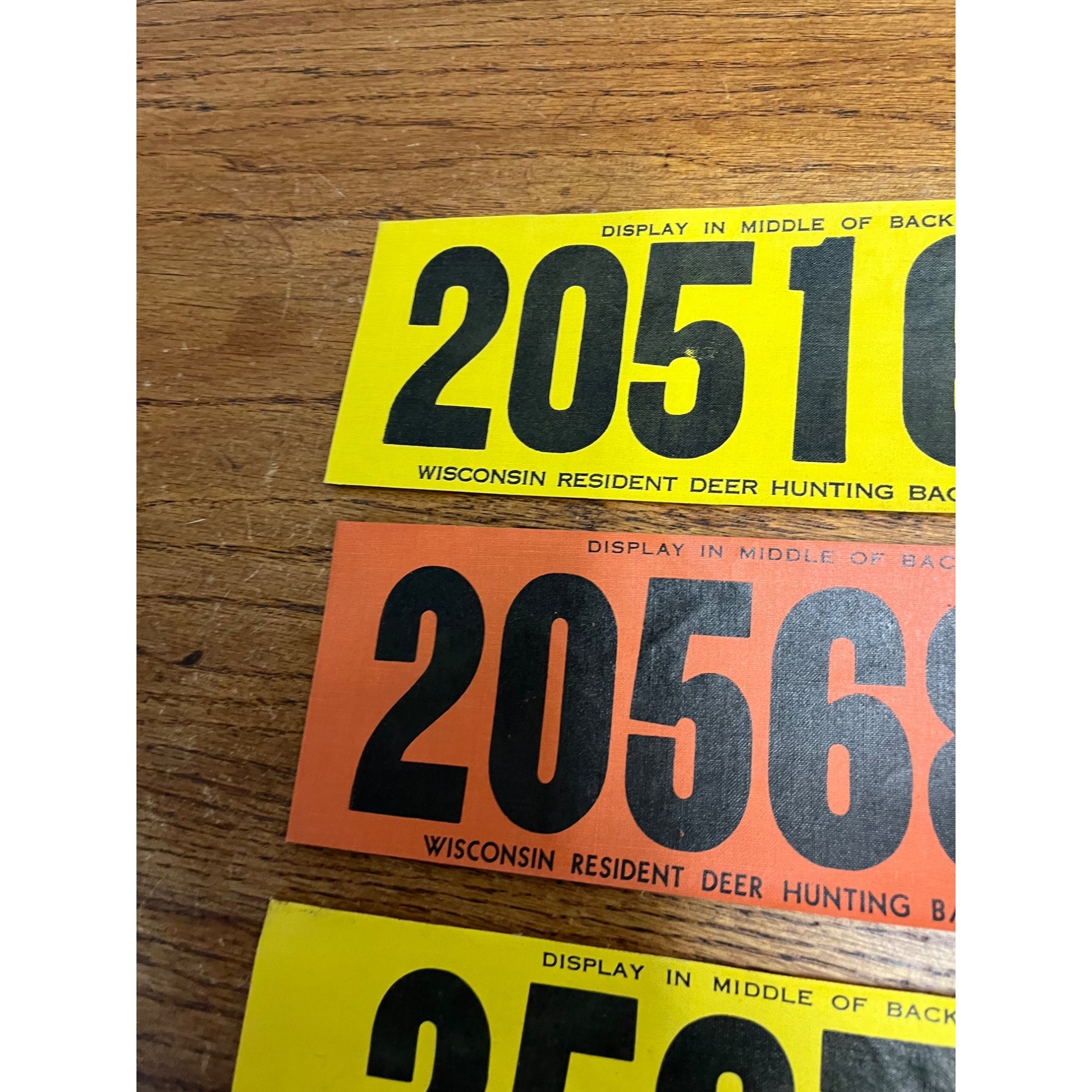Vintage 1950 - 1952 Wisconsin Hunting Deer License Back Tags