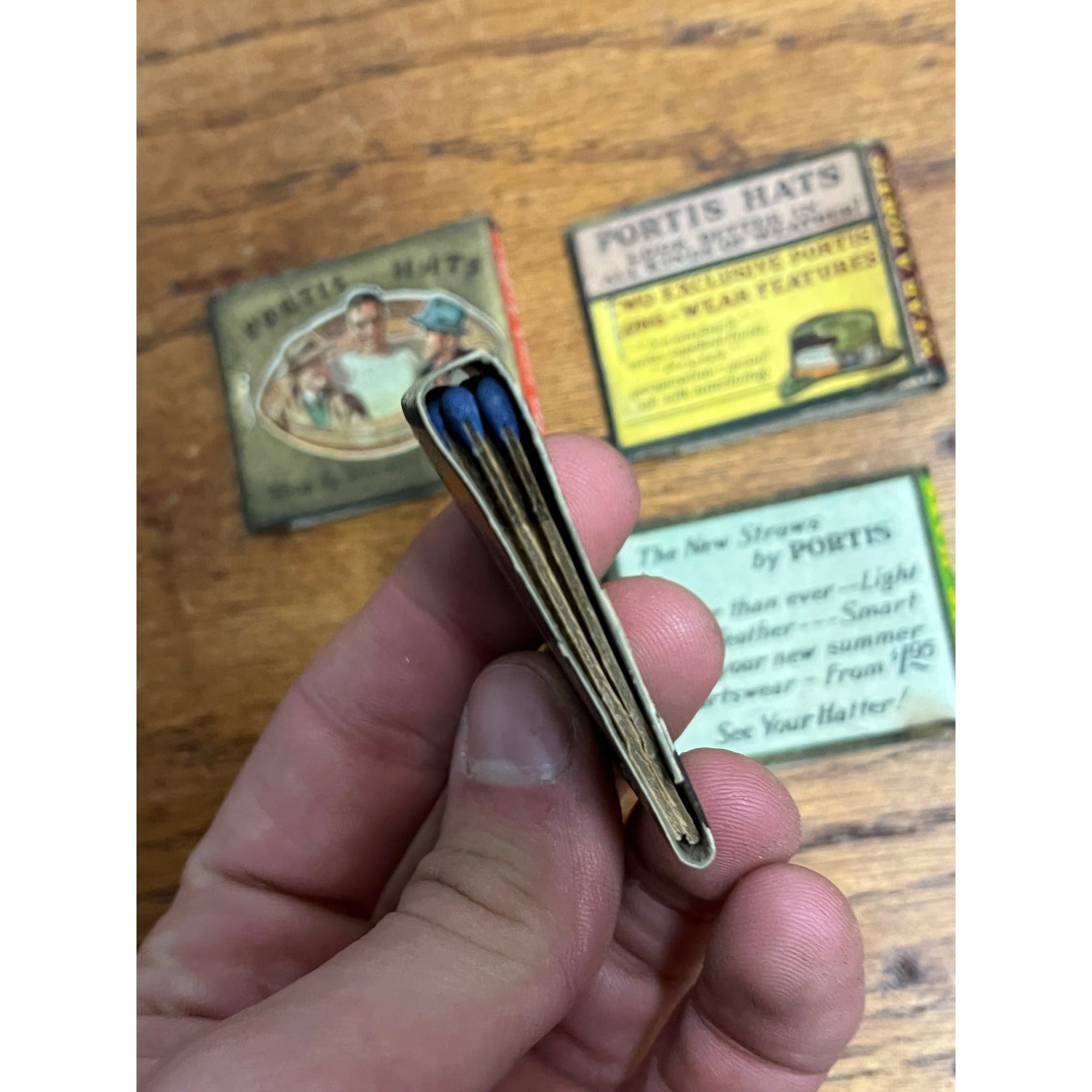 Vintage Lot (4) Portis Hats Unused FULL Matchbooks Advertising Starw Yodeler ++