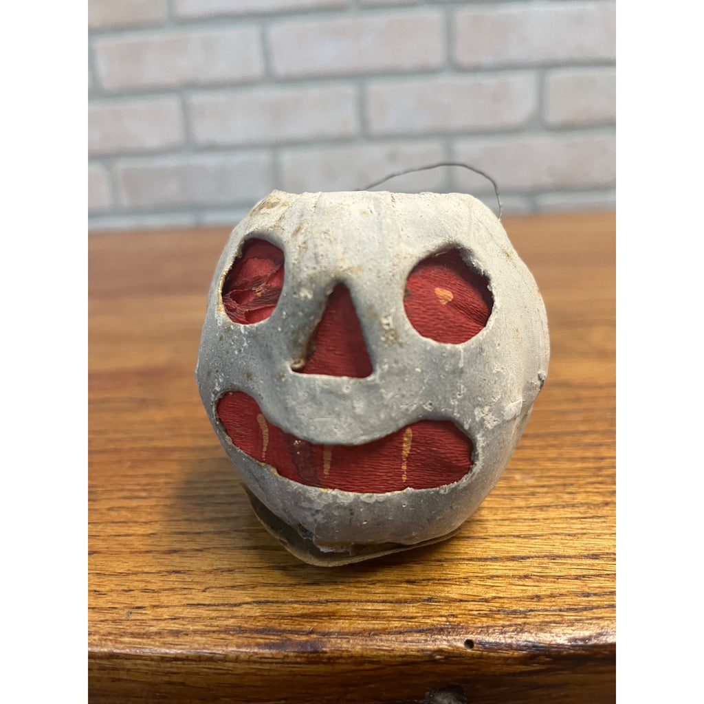 RARE Antique German Ghost or Devil Ghoul Jack o' Lantern JOL White 3" Vintage