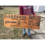 Vintage 1950s Dr. Osicka Redgranite Wisconsin Wooden Doctor Trade Sign