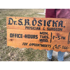 Vintage 1950s Dr. Osicka Redgranite Wisconsin Wooden Doctor Trade Sign