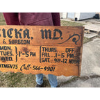 Vintage 1950s Dr. Osicka Redgranite Wisconsin Wooden Doctor Trade Sign