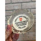 Vintage Mainzer Beer Gin  Curly's Home Service German Bier Advertising Glass Ashtray