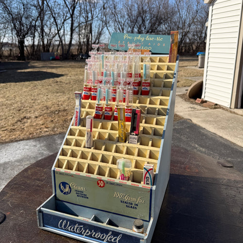Vintage Toothbrush Advertising Pharmacy Store Display Colgate