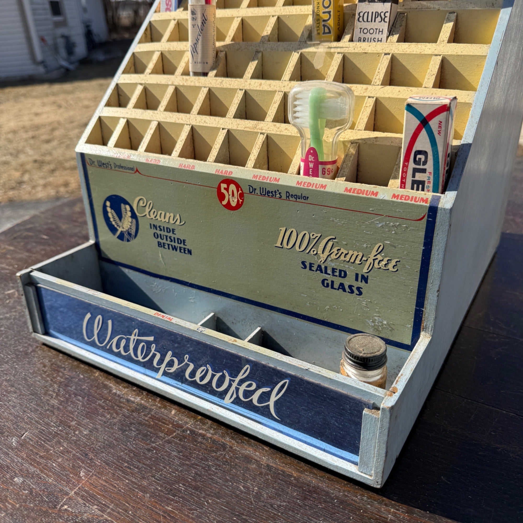 Vintage Toothbrush Advertising Pharmacy Store Display Colgate