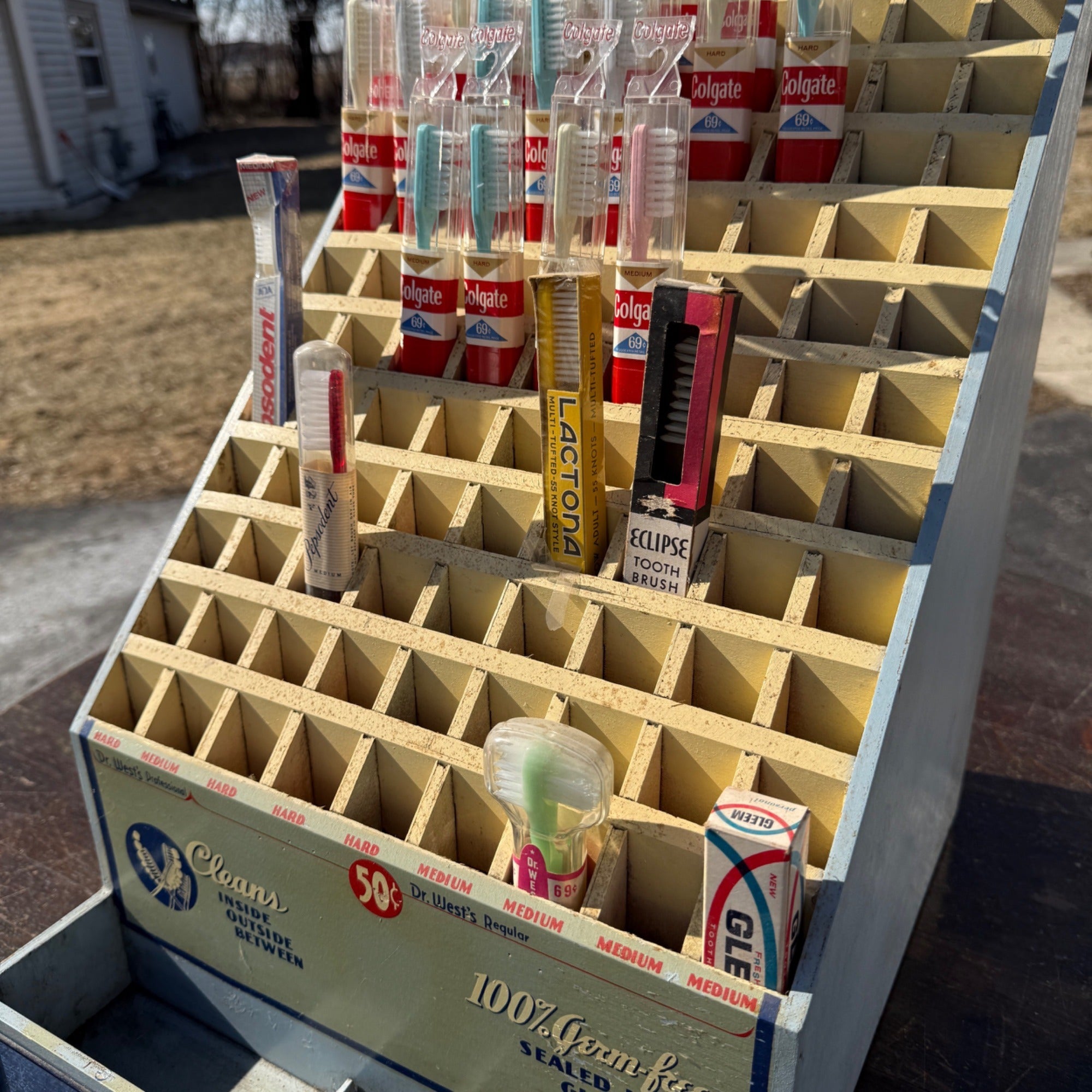 Vintage Toothbrush Advertising Pharmacy Store Display Colgate