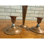 Vintage Arts & Crafts Style Candlesticks Holders (3) Viking Copper MS Co.