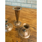 Vintage Arts & Crafts Style Candlesticks Holders (3) Viking Copper MS Co.