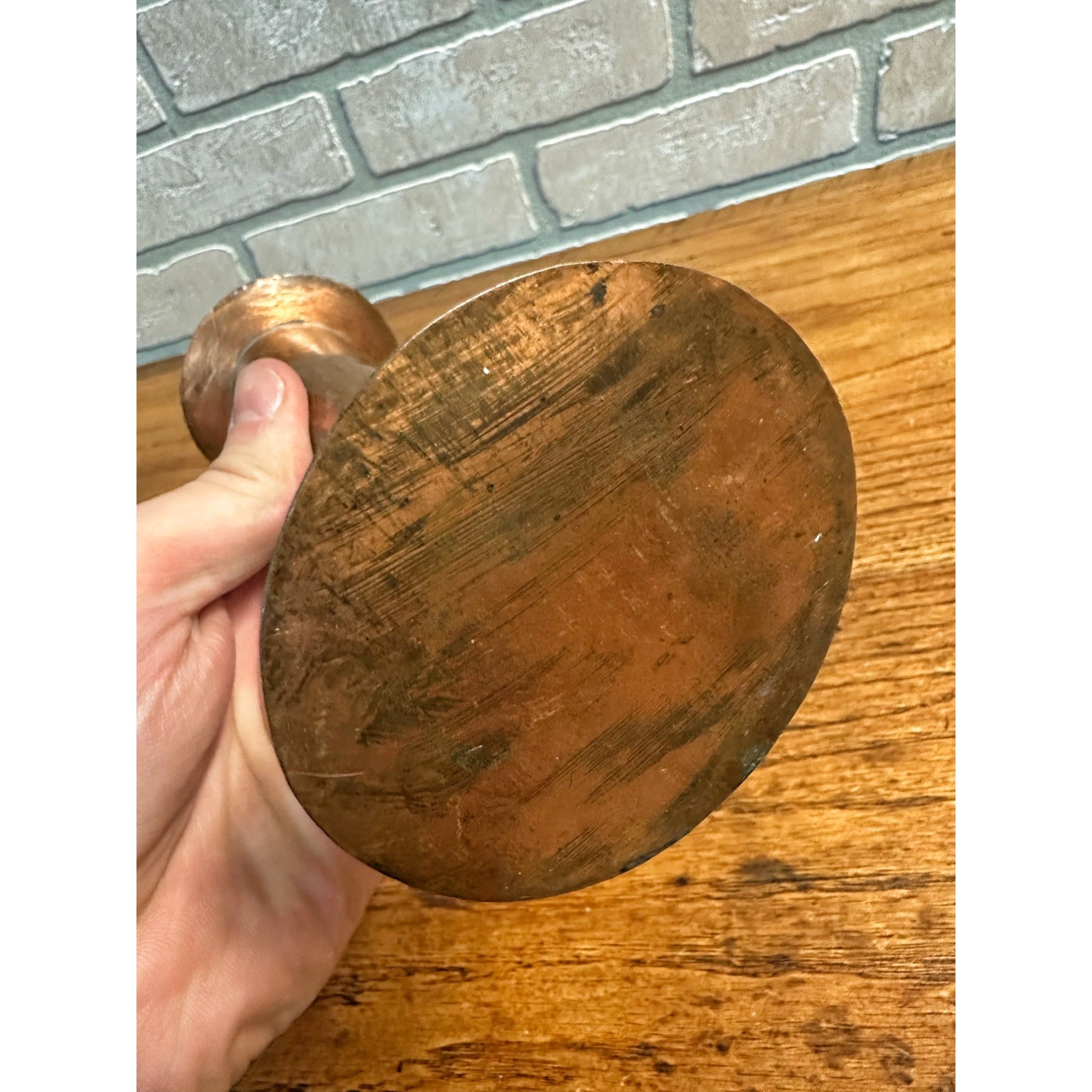 Vintage Arts & Crafts Style Candlesticks Holders (3) Viking Copper MS Co.