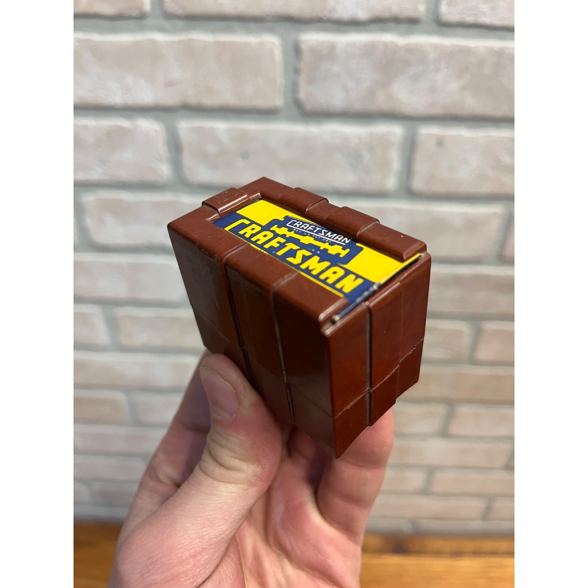 Antique Bakelite Safety Razor Blade Holder Case Spring Loaded w/ Craftsman Blades