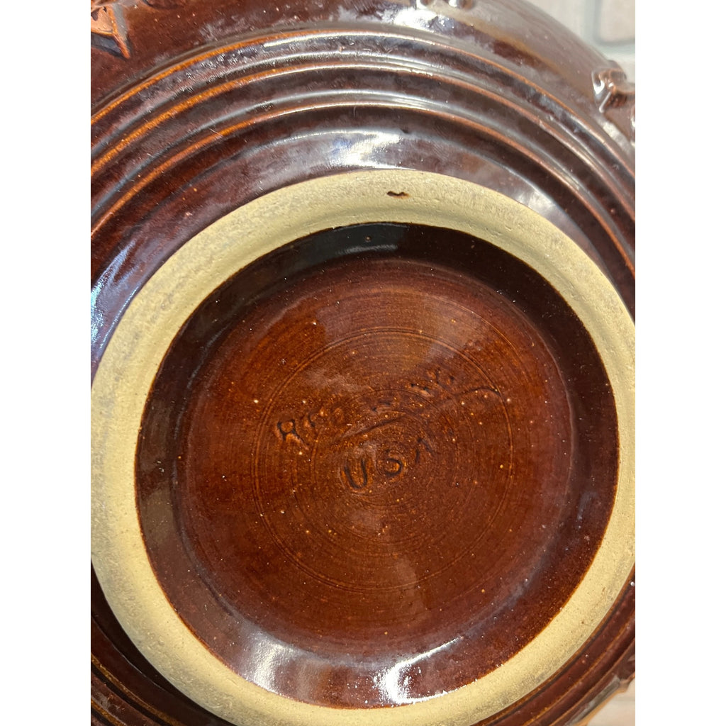 Vintage Red Wing Pottery USA Dancing Pheasant Large Serving Salad Bowl 11"