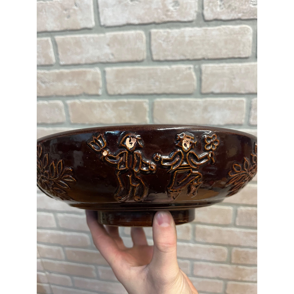 Vintage Red Wing Pottery USA Dancing Pheasant Large Serving Salad Bowl 11"
