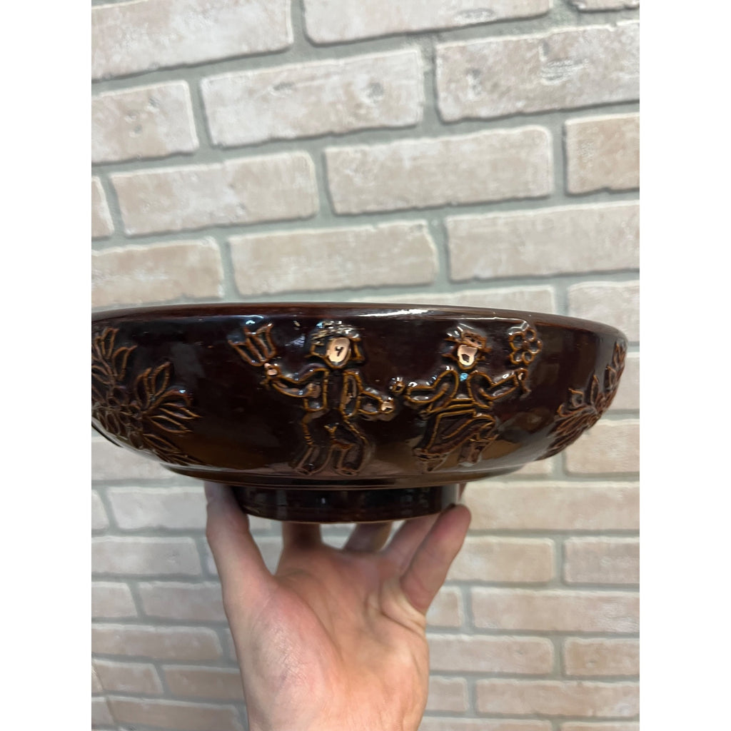 Vintage Red Wing Pottery USA Dancing Pheasant Large Serving Salad Bowl 11"